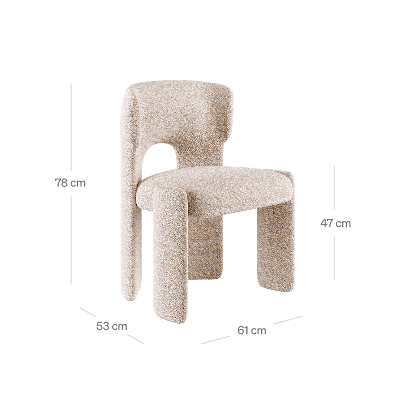 UrbanOpulence Premium Boucle Dining Chair