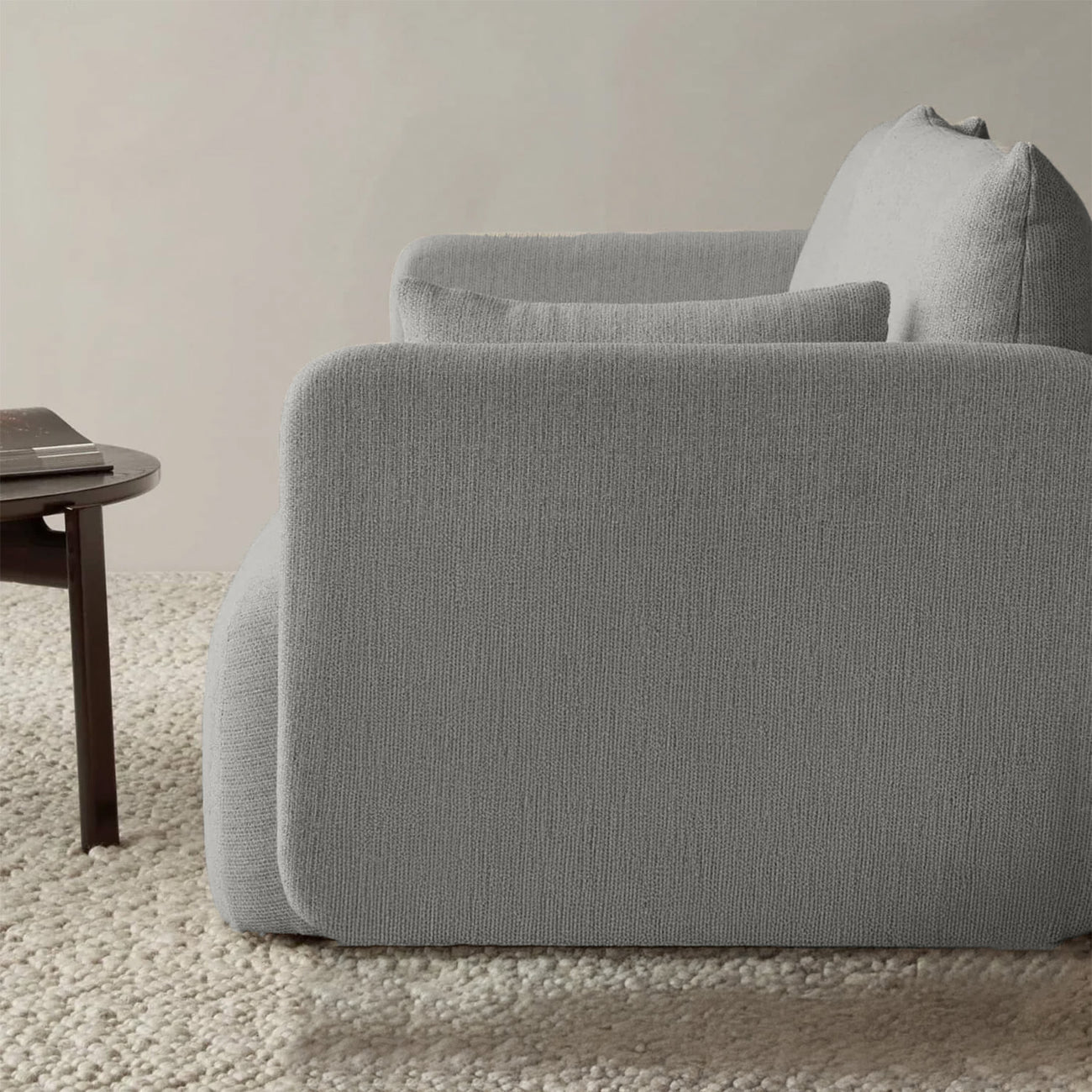 CozyChic Grey Boucle 3 Seater Sofa