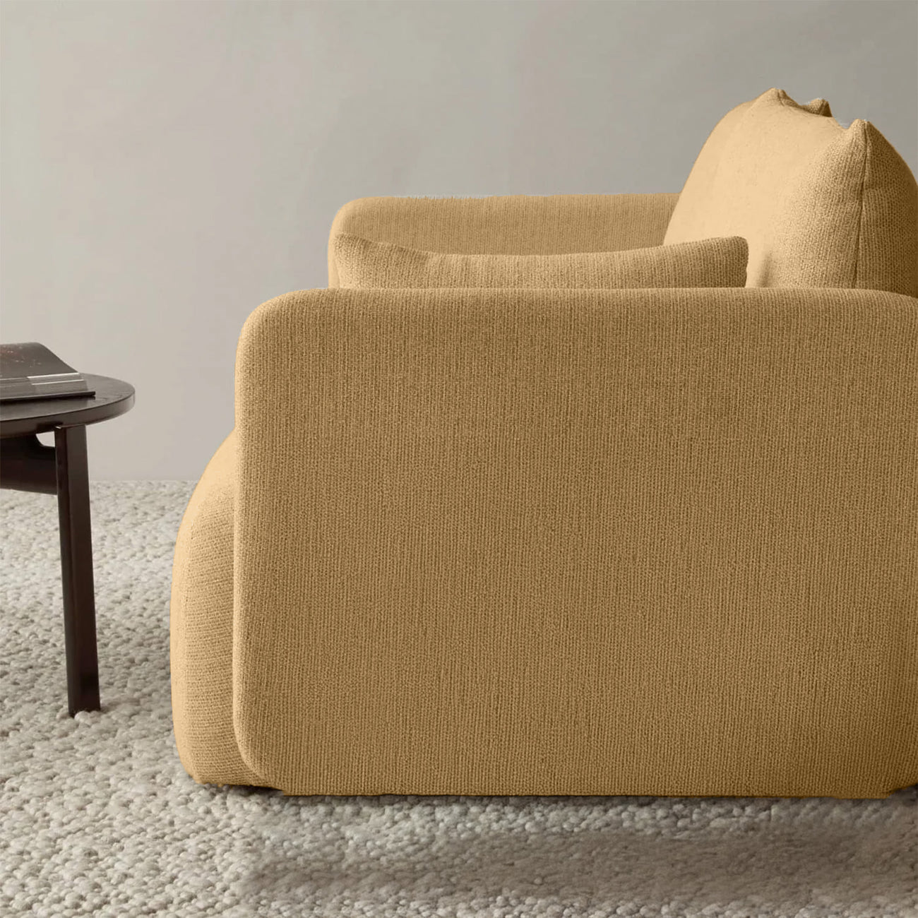 CozyChic Mustard Boucle 3 Seater Sofa