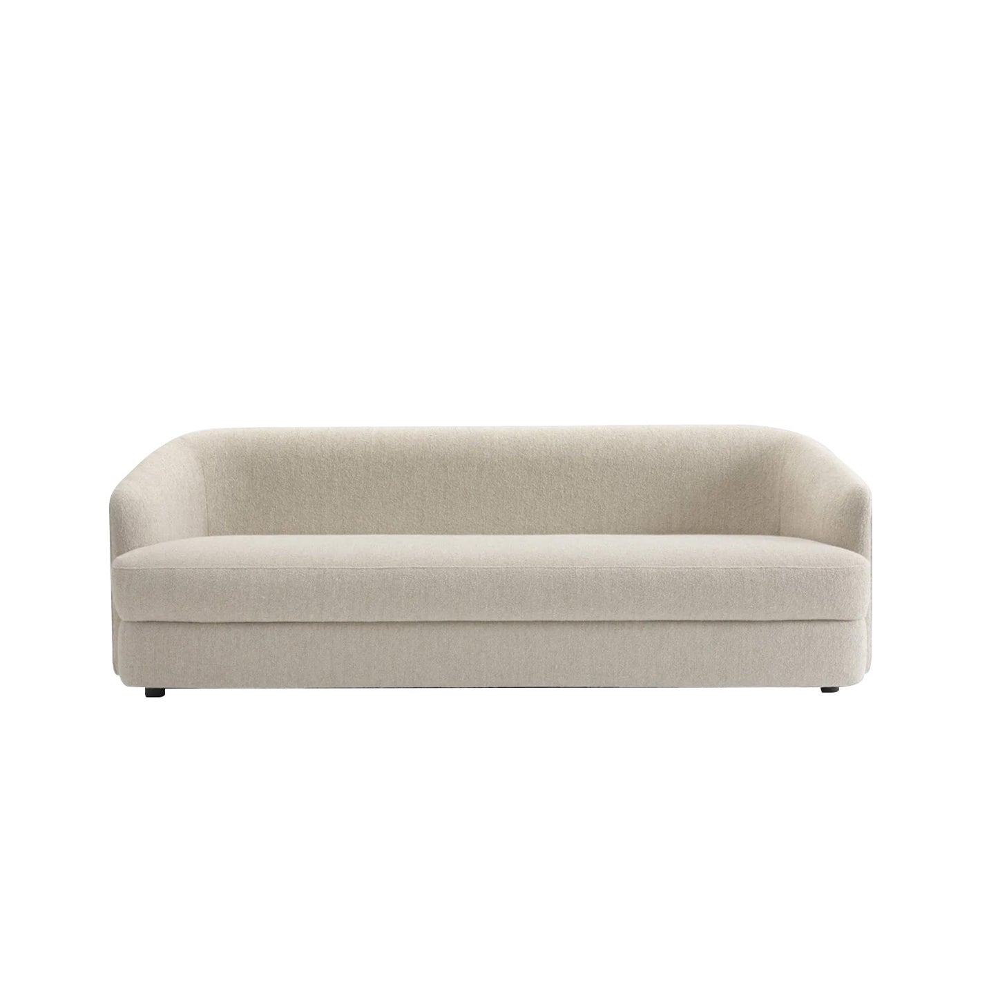 ElegantEnsemble Creme Boucle 3 Seater Sofa