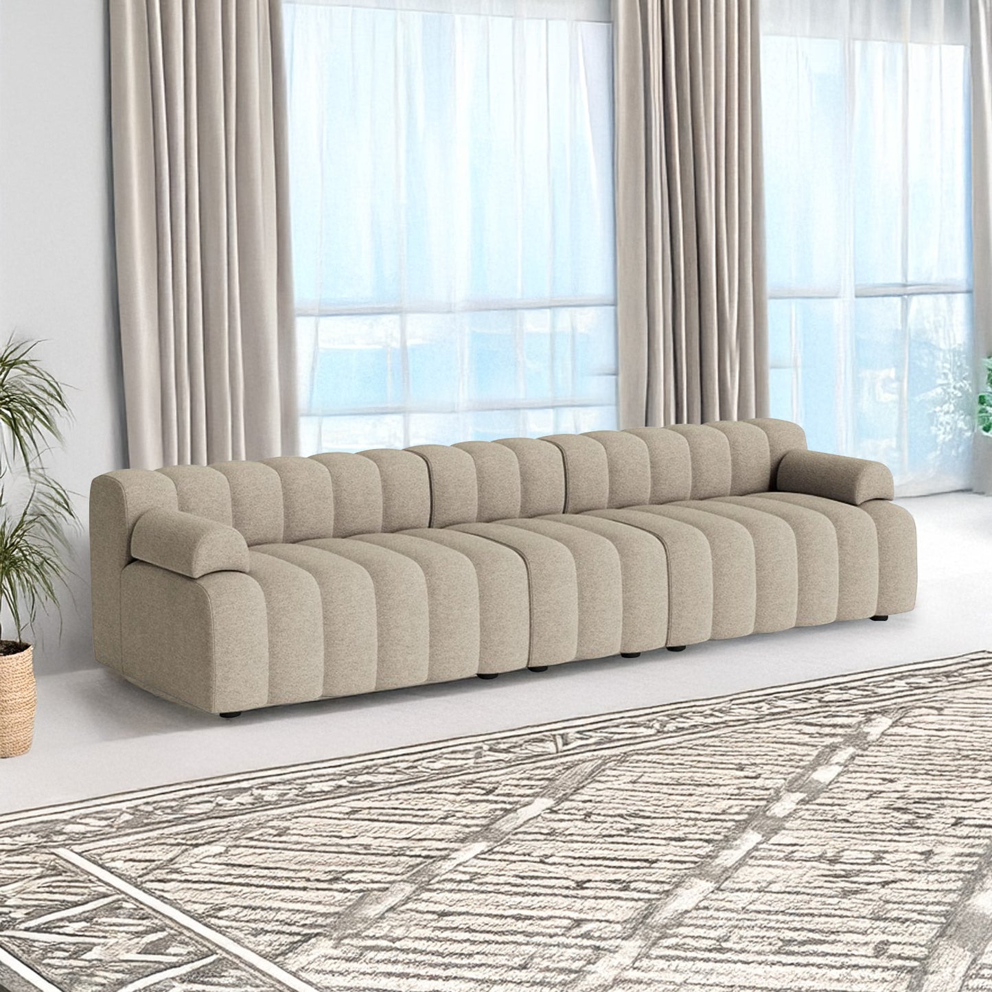 ChicComfort Beige 4 Seater Sofa Set