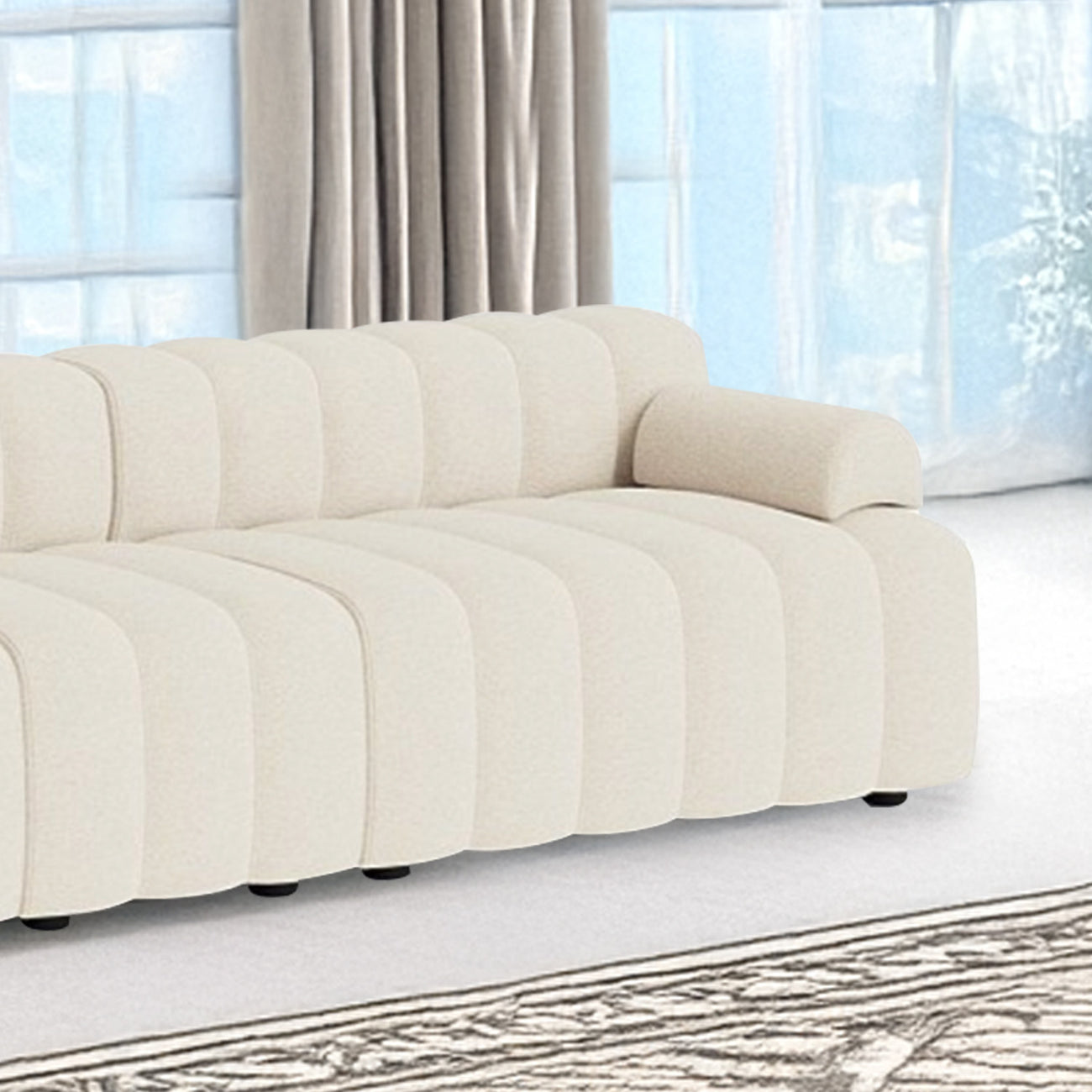 ChicComfort Creme 4 Seater Sofa Set