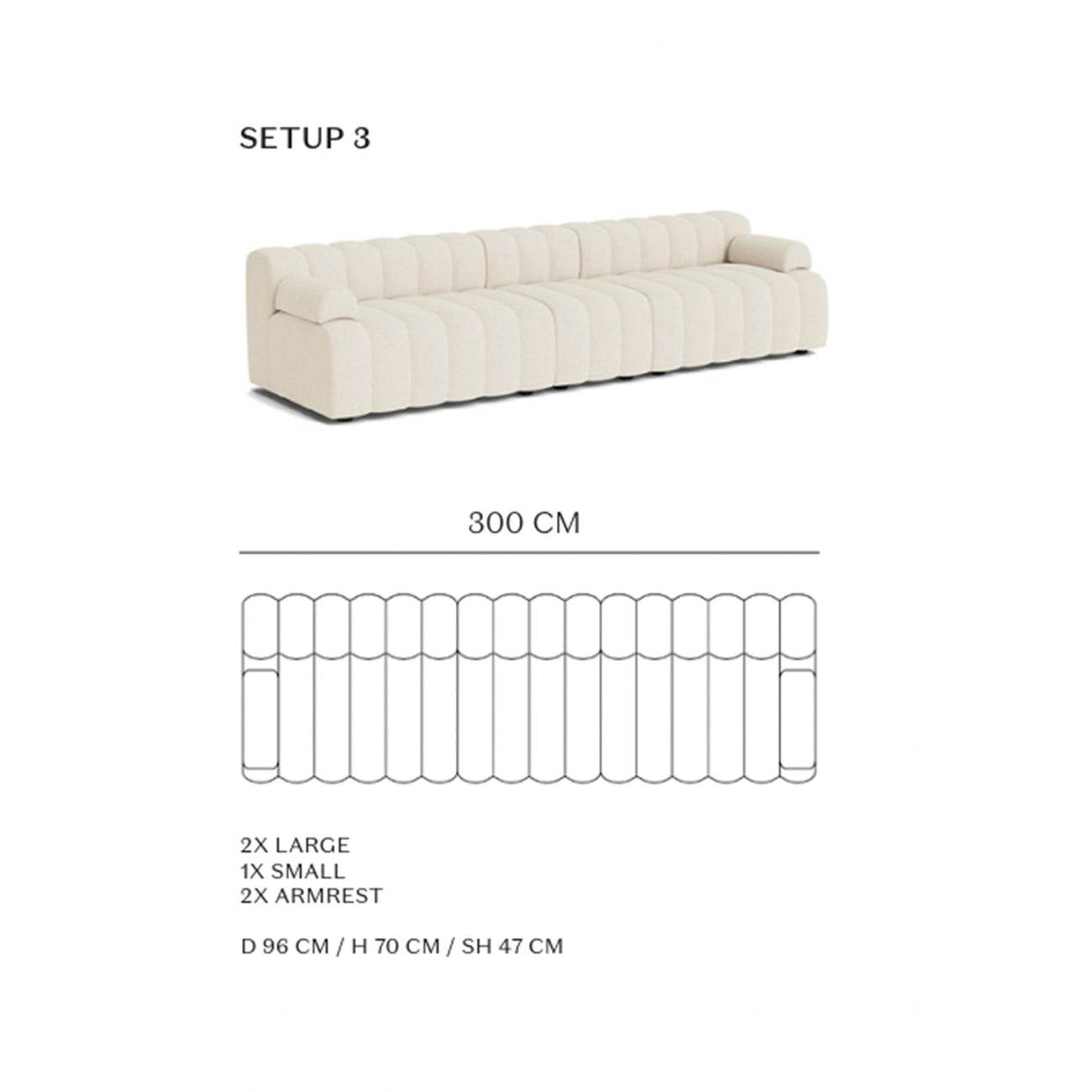 ChicComfort Creme 4 Seater Sofa Set