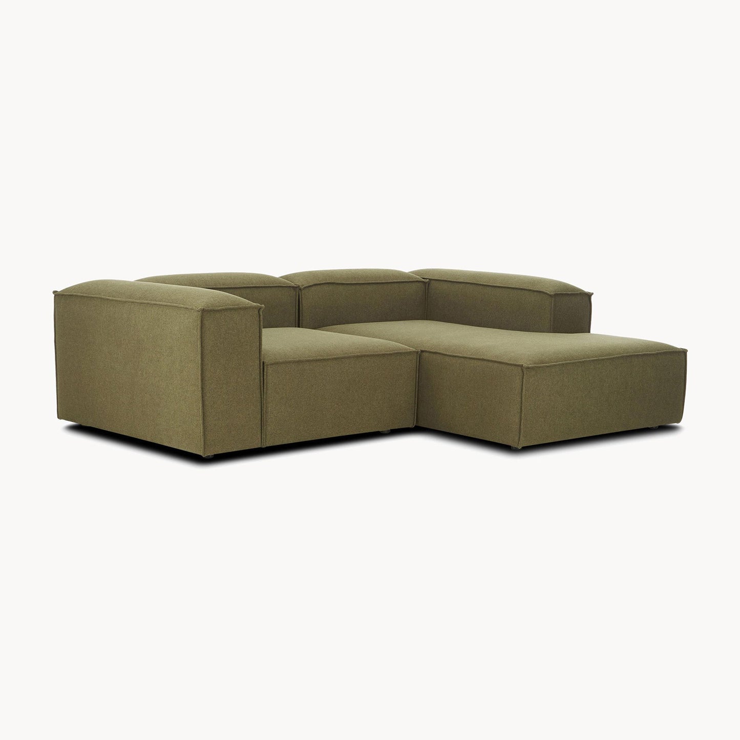 ElegantEdge 2 Seater Versatile, Comfortable Olive Green L Shaped Sofa