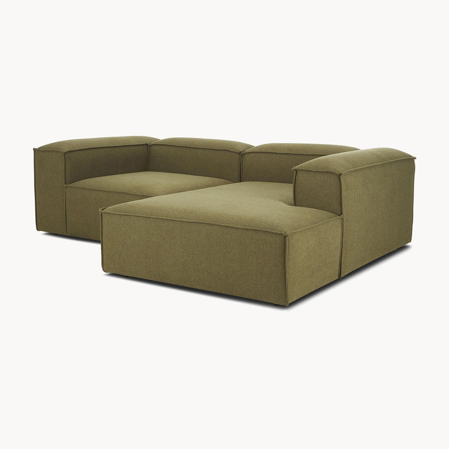 ElegantEdge 2 Seater Versatile, Comfortable Olive Green L Shaped Sofa