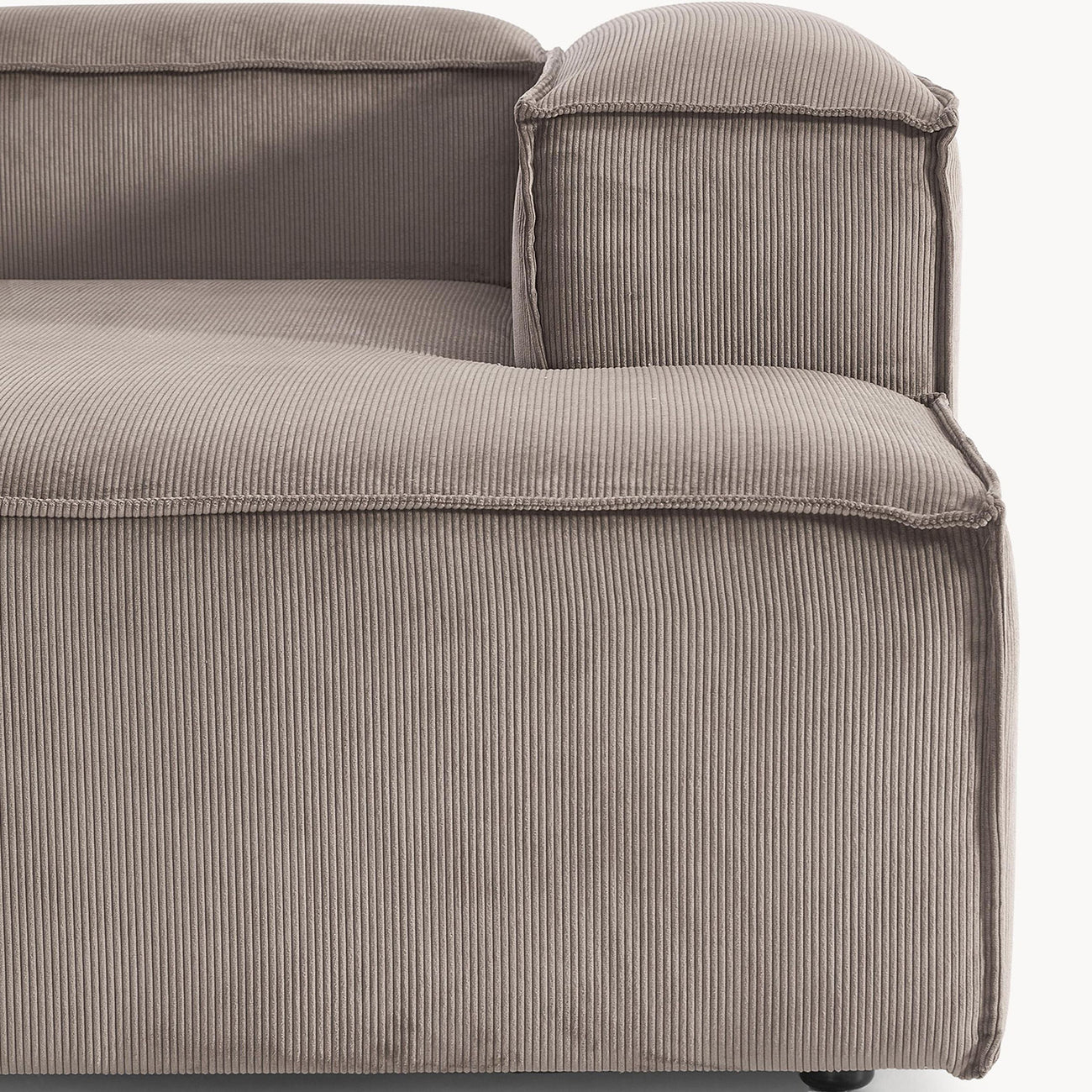 Elegant Edge 2 Seater Versatile Corduroy Grey L Shaped Sofa