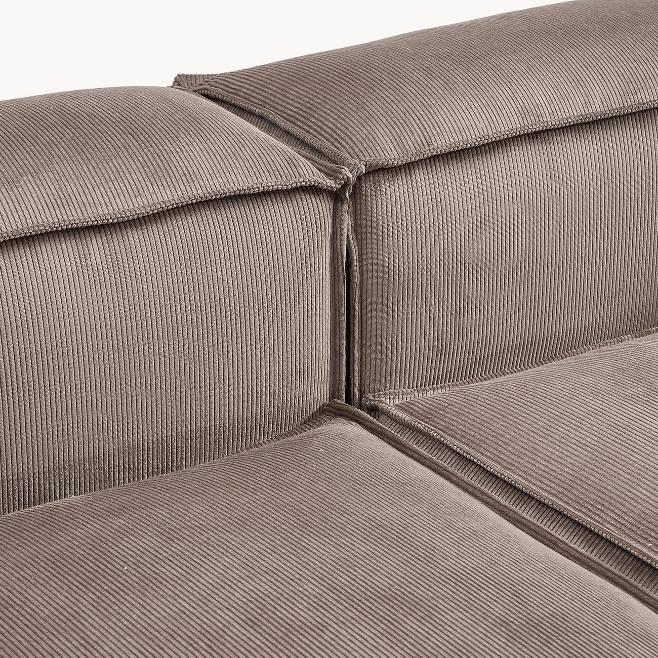 Elegant Edge 2 Seater Versatile Corduroy Grey L Shaped Sofa