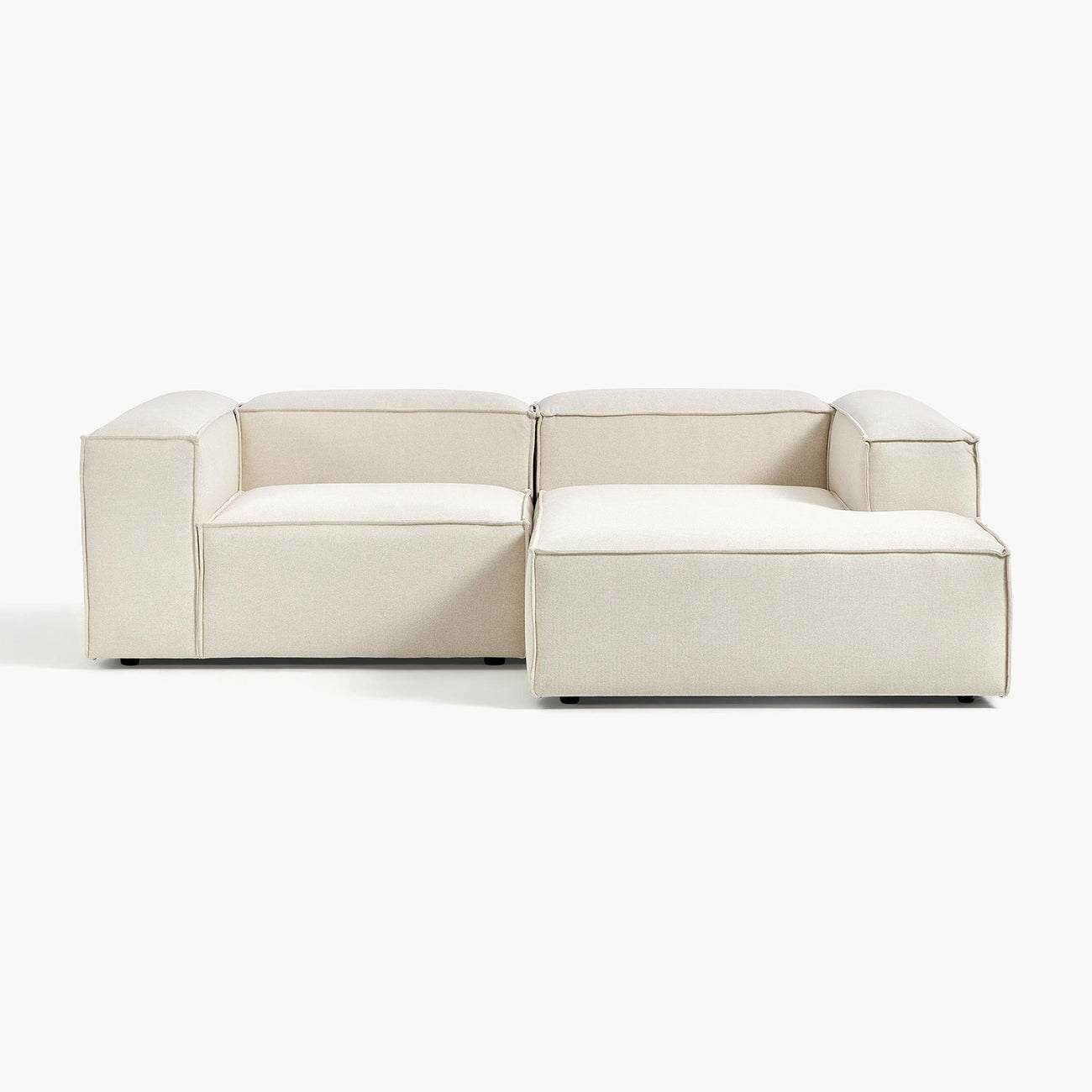 ElegantEdge 2 Seater Versatile, Comfortable Creme L Shaped Sofa