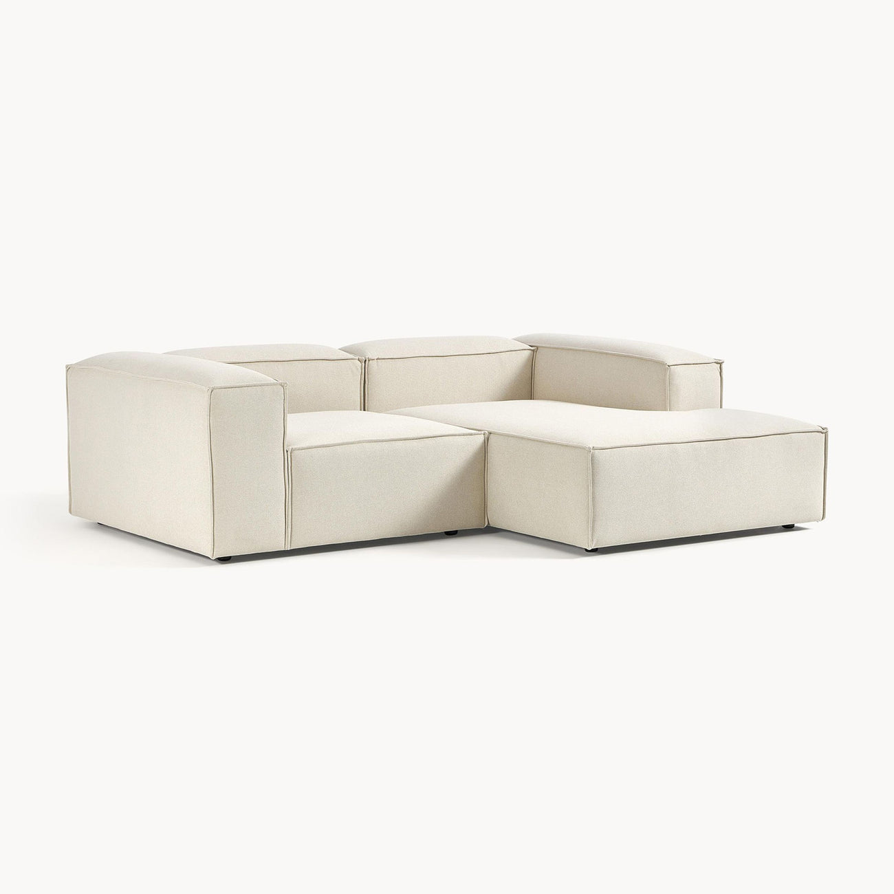 ElegantEdge 2 Seater Versatile, Comfortable Creme L Shaped Sofa