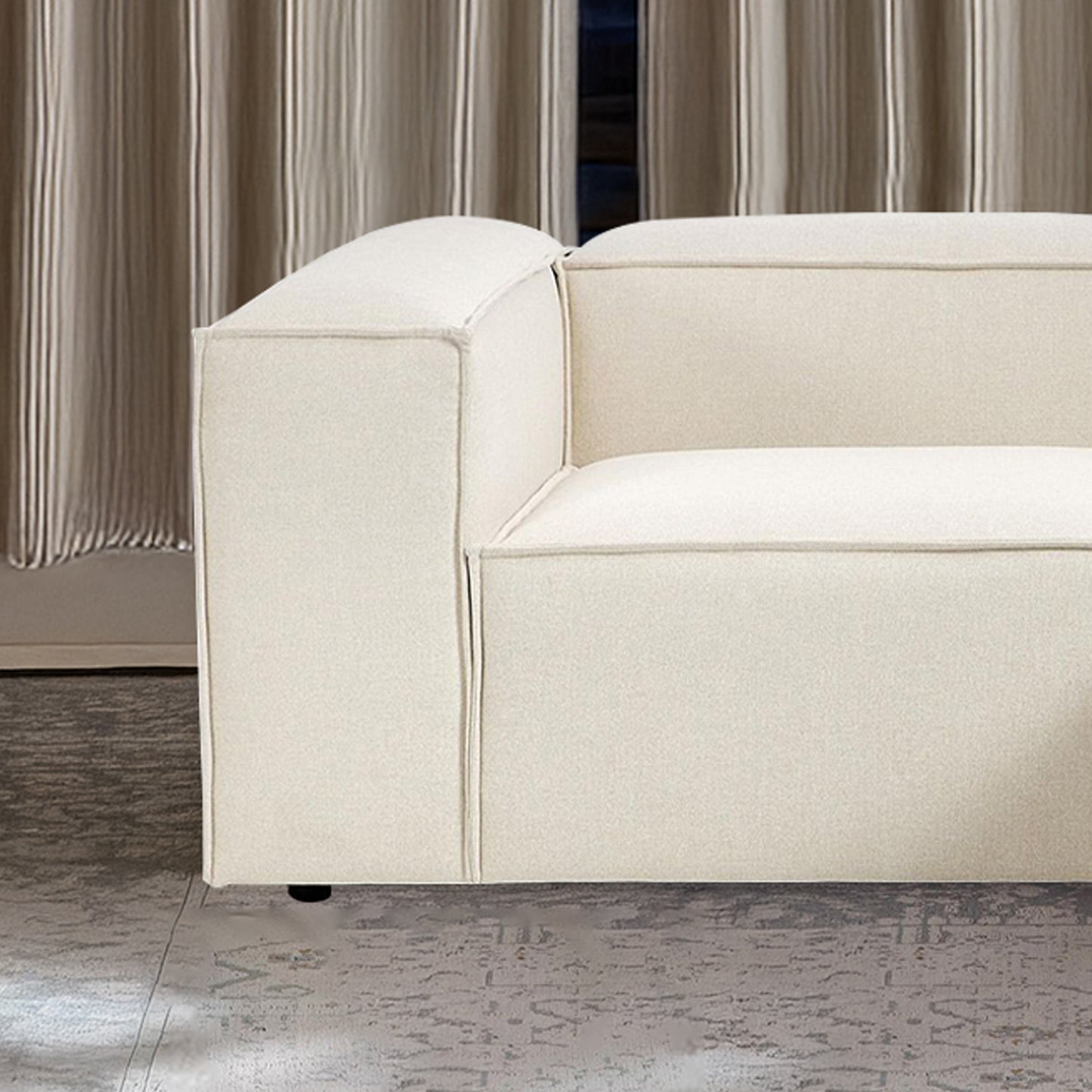 ElegantEdge 2 Seater Versatile, Comfortable Creme L Shaped Sofa