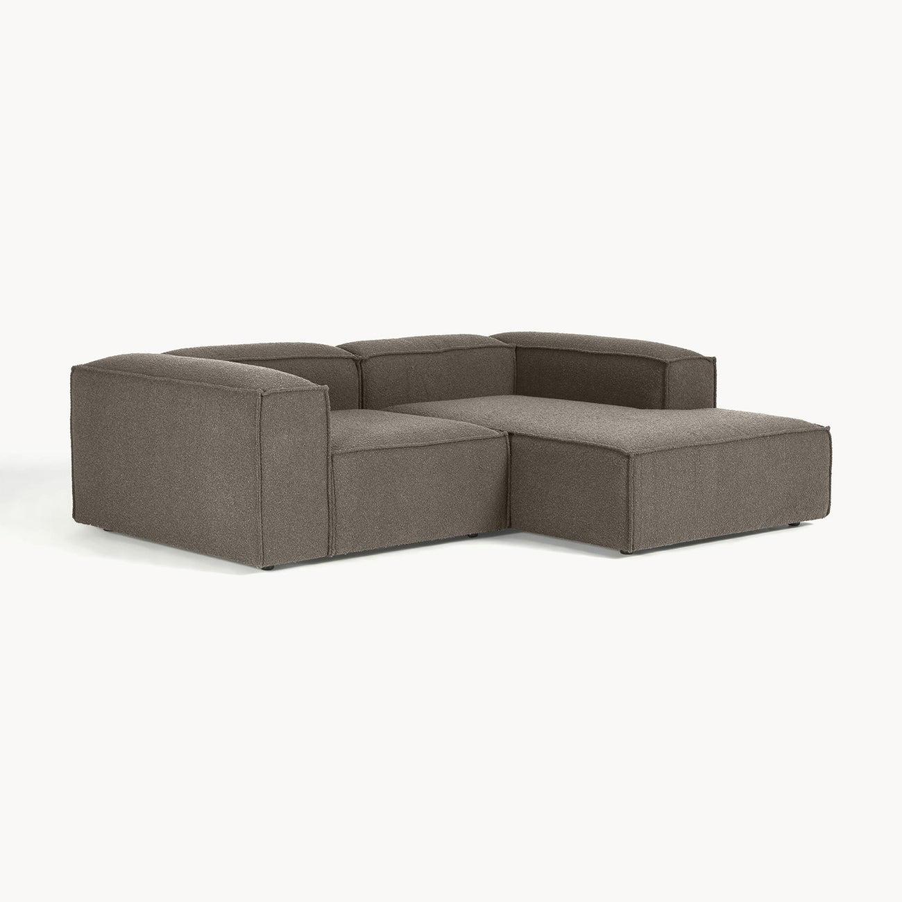 Elegant Edge 2 Seater Boucle Comfortable Dark Grey L Shaped Sofa