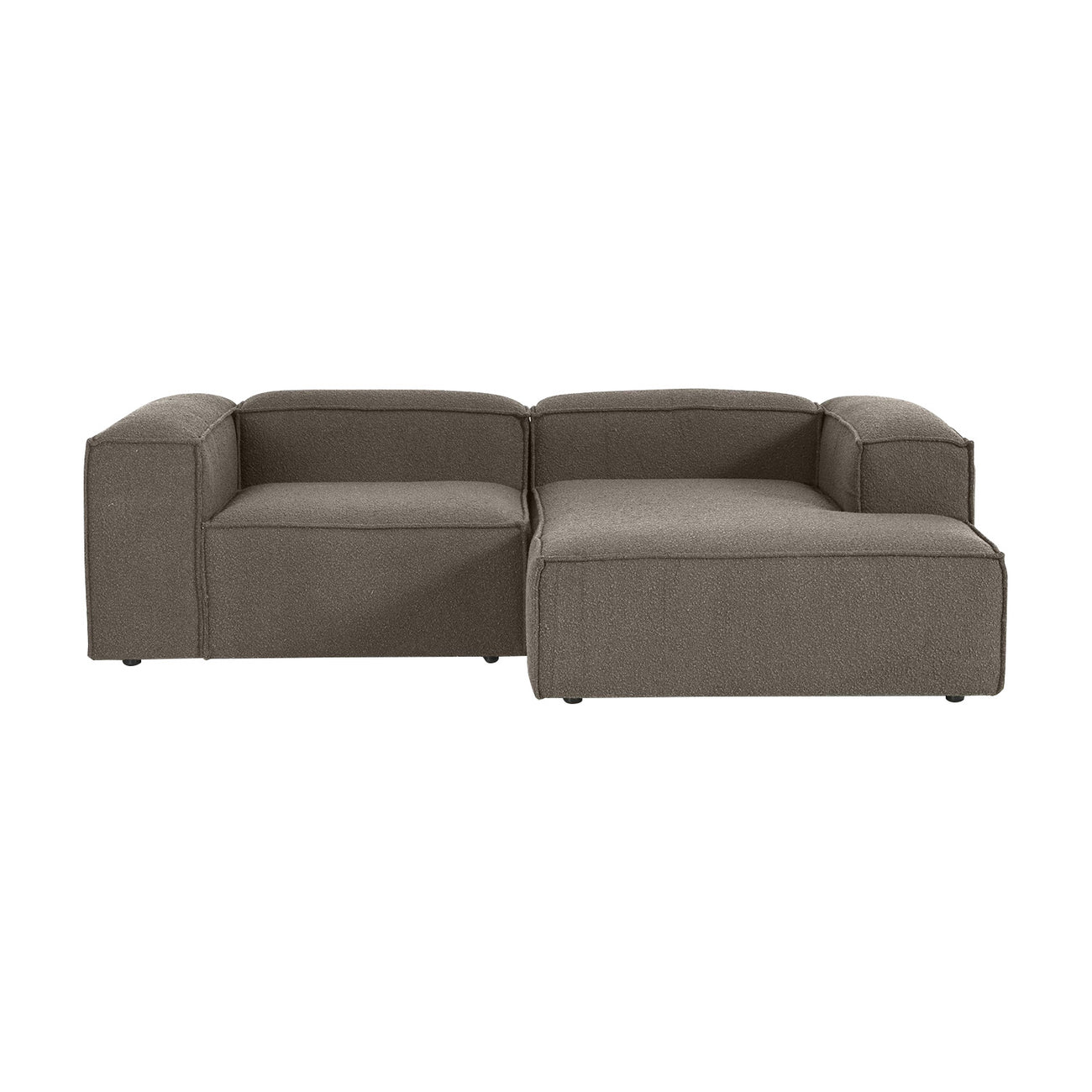 Elegant Edge 2 Seater Boucle Comfortable Dark Grey L Shaped Sofa