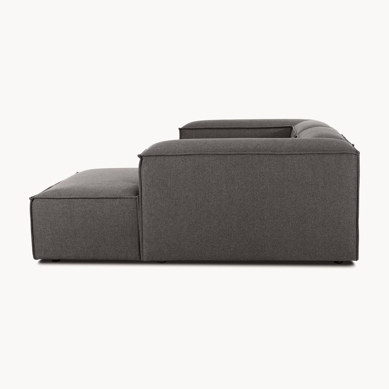 ElegantEdge 2 Seater Versatile, Comfortable Dark Grey L Shaped Sofa