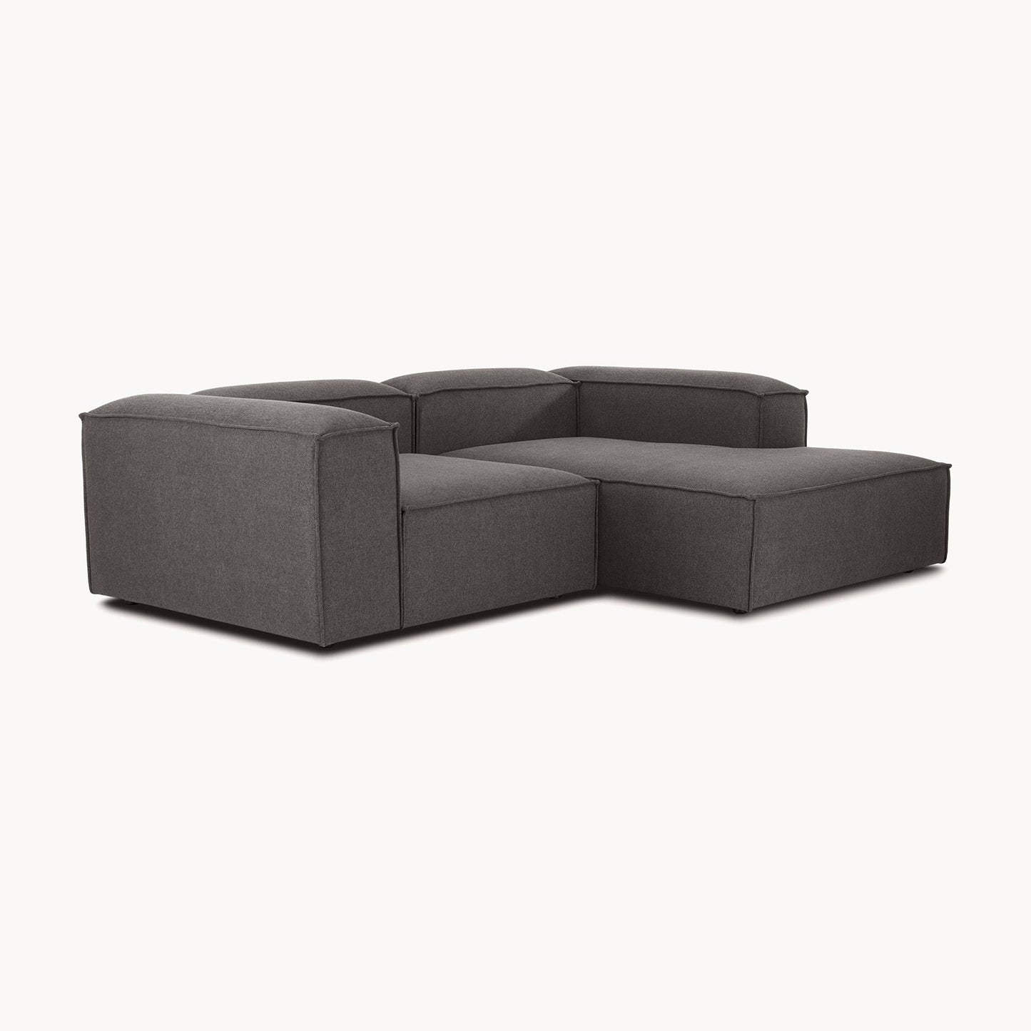 ElegantEdge 2 Seater Versatile, Comfortable Dark Grey L Shaped Sofa