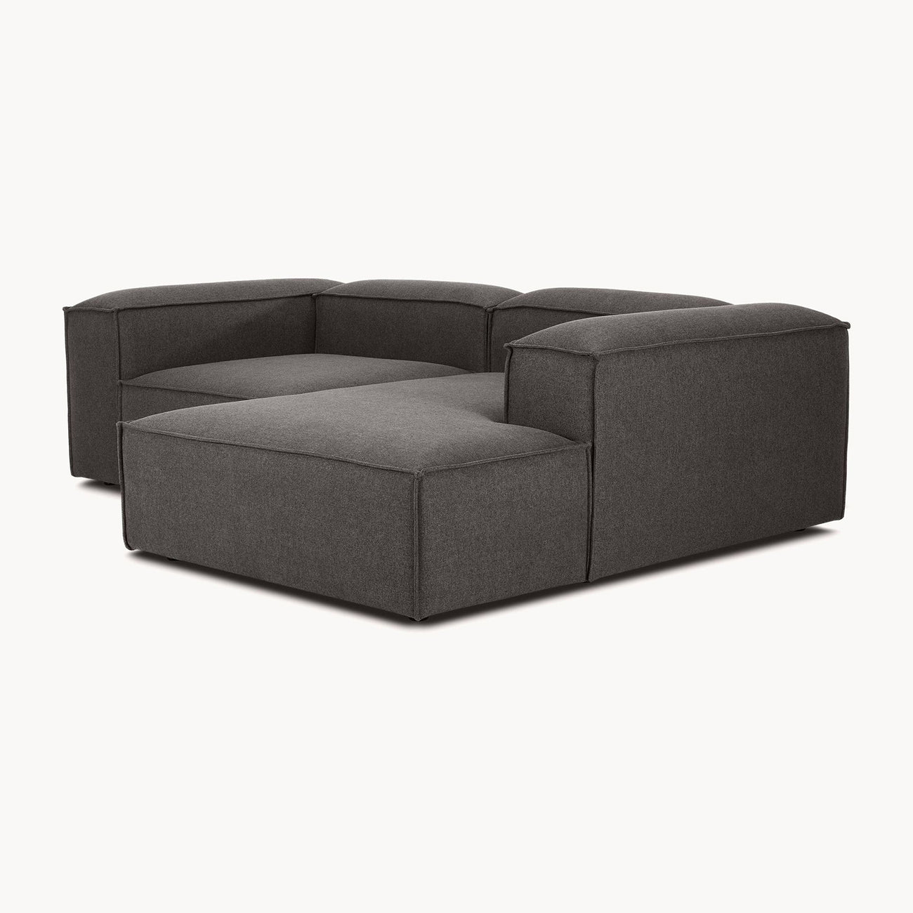 ElegantEdge 2 Seater Versatile, Comfortable Dark Grey L Shaped Sofa