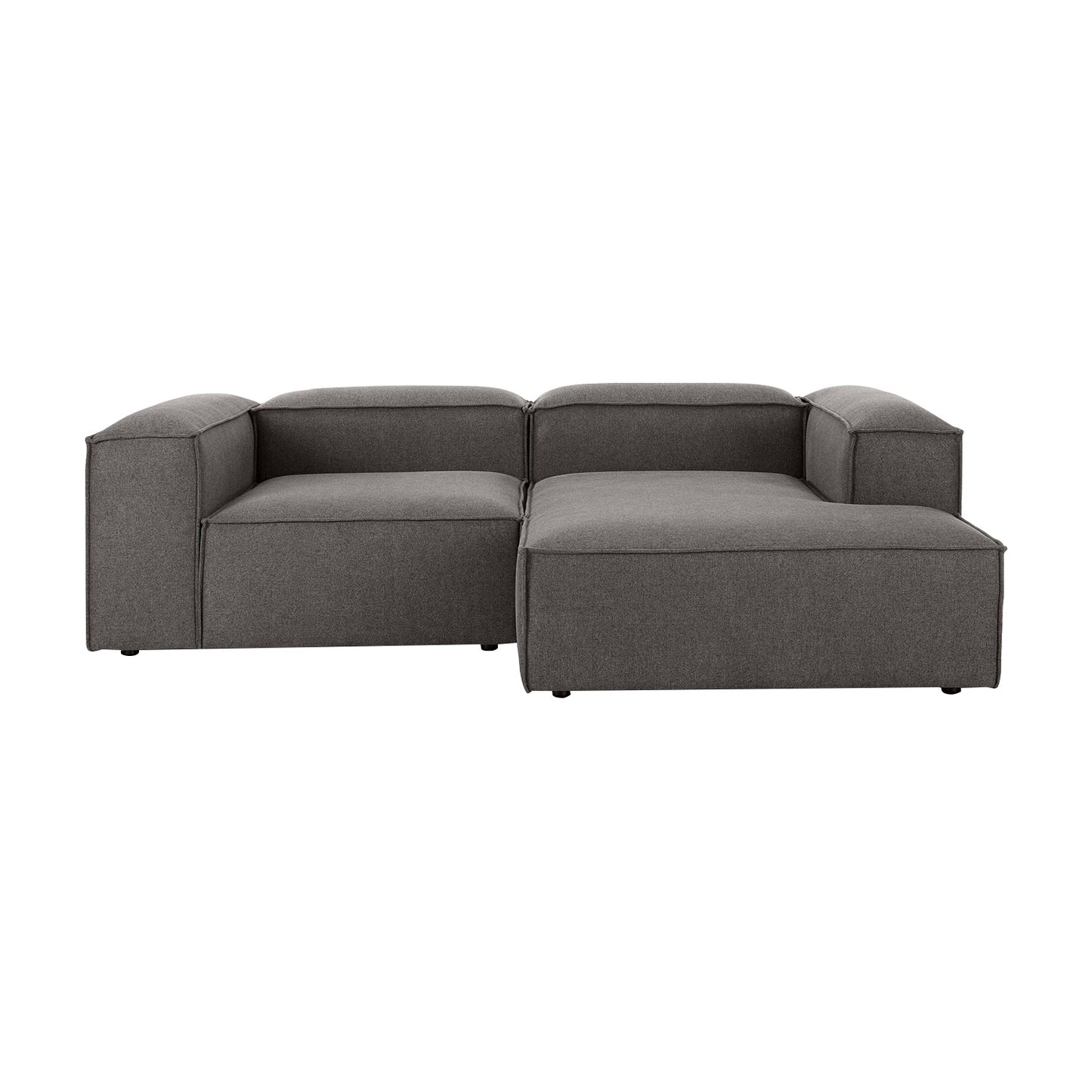 ElegantEdge 2 Seater Versatile, Comfortable Dark Grey L Shaped Sofa