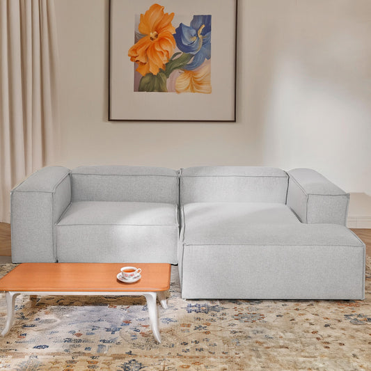 ElegantEdge 2 Seater Versatile, Comfortable Grey L Shaped Sofa