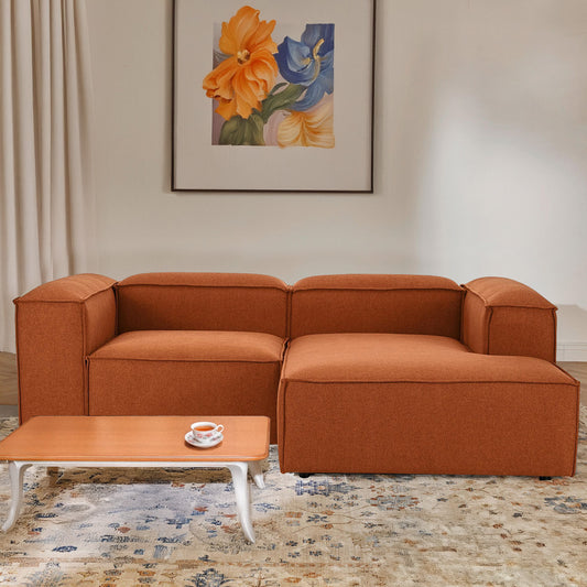 ElegantEdge 2 Seater Comfortable Tan L Shaped Sofa