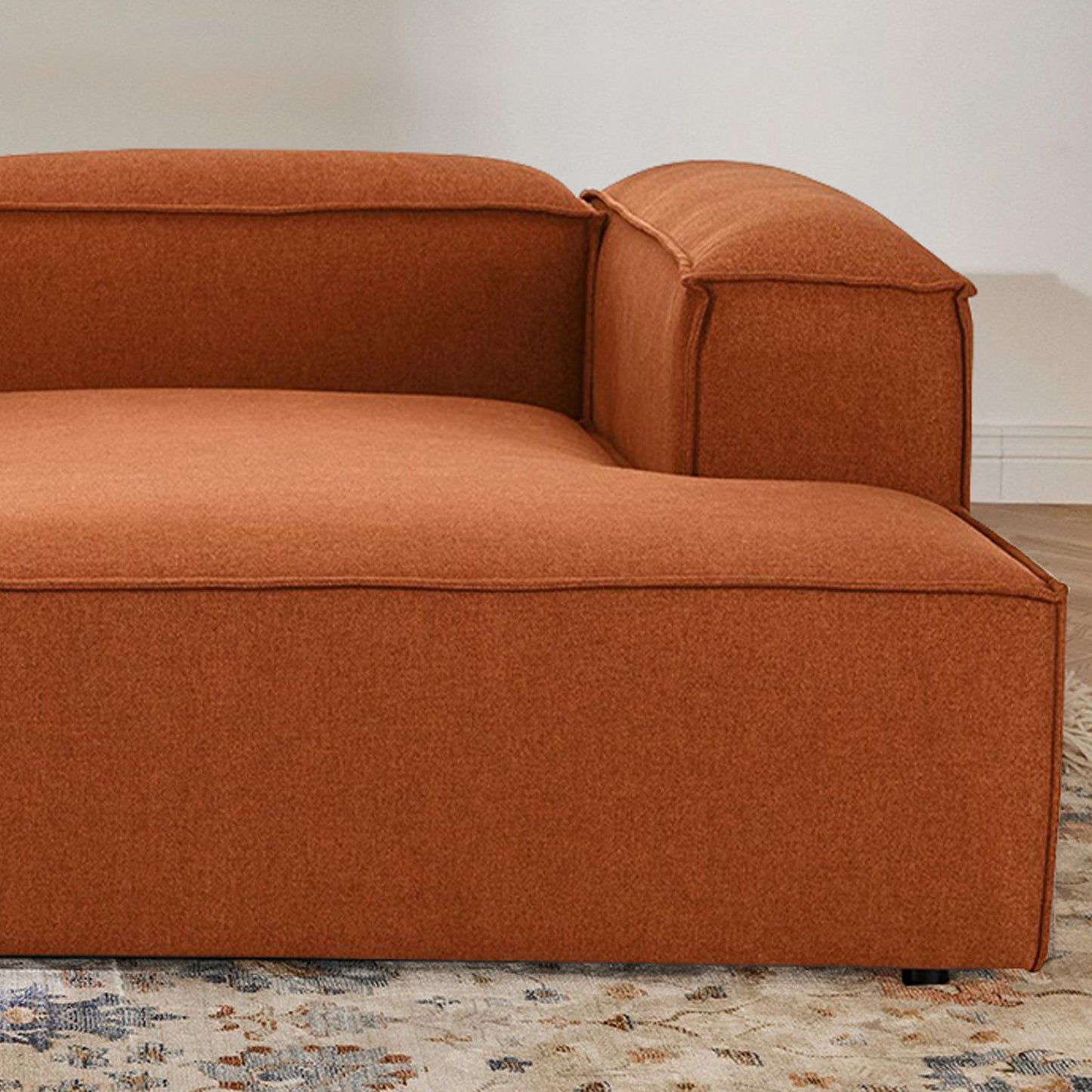 ElegantEdge 2 Seater Comfortable Tan L Shaped Sofa