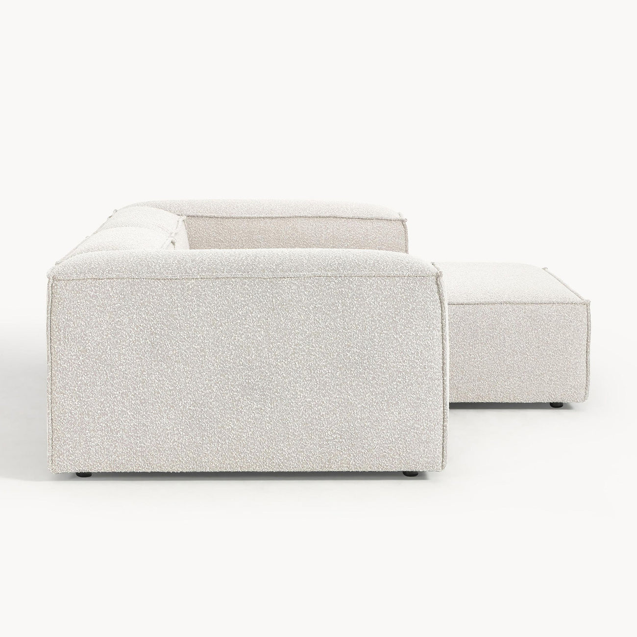 ElegantEdge 2 Seater Boucle Comfortable White L Shaped Sofa