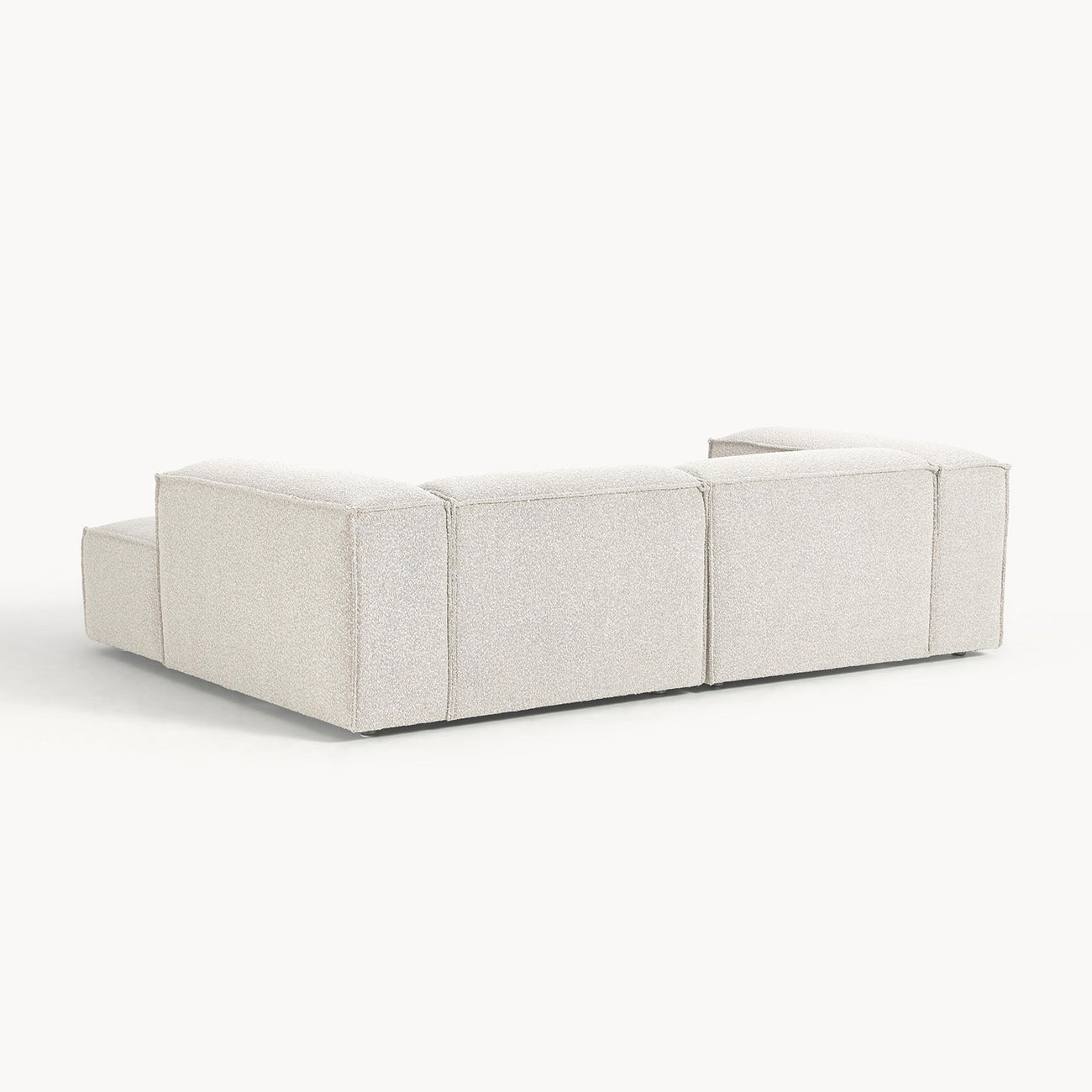 ElegantEdge 2 Seater Boucle Comfortable White L Shaped Sofa