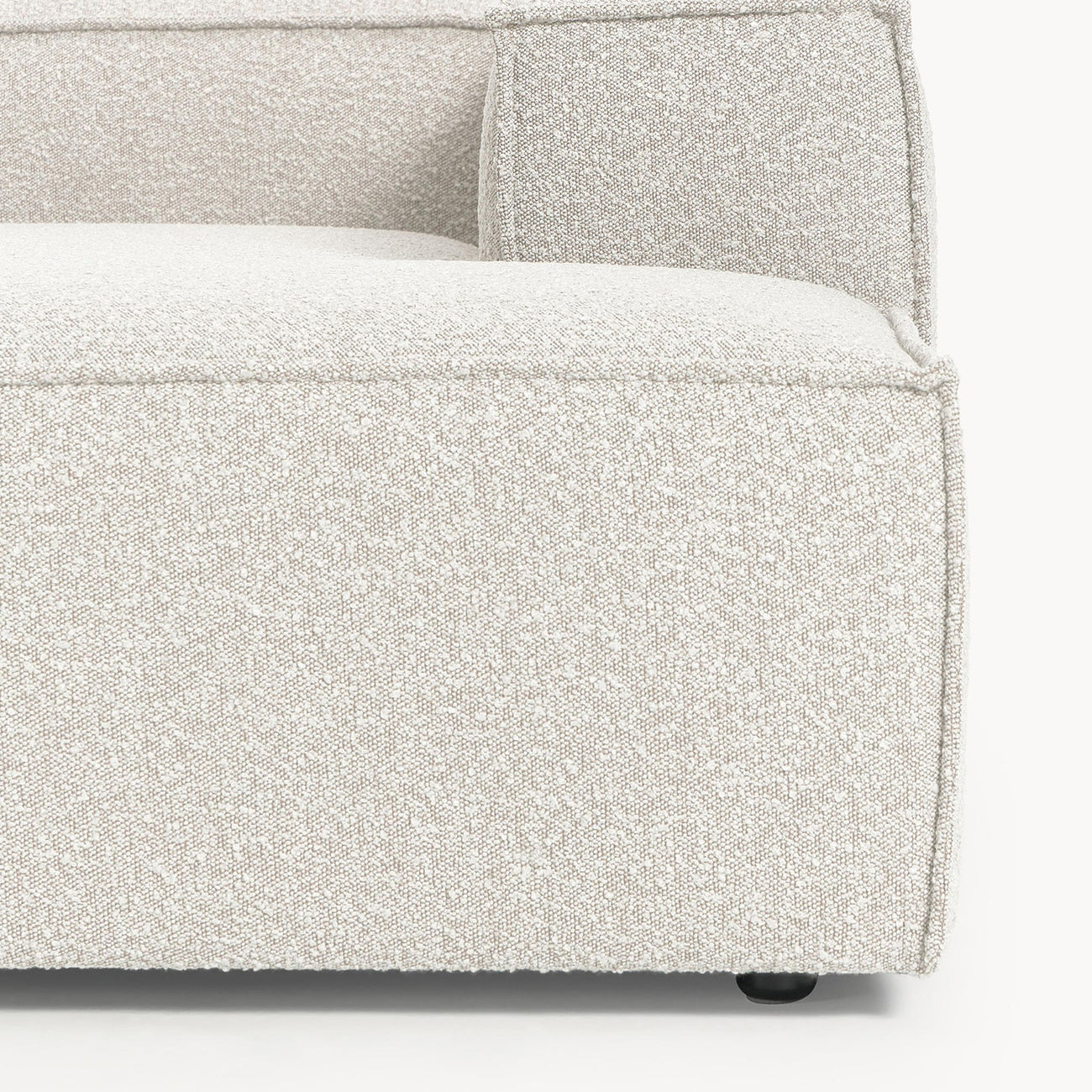 ElegantEdge 2 Seater Boucle Comfortable White L Shaped Sofa