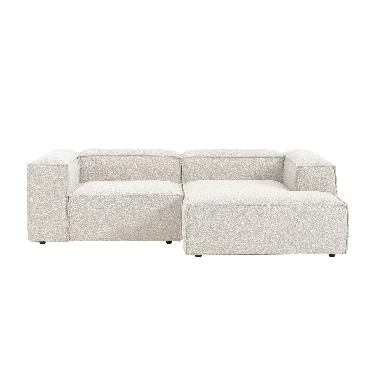 ElegantEdge 2 Seater Boucle Comfortable White L Shaped Sofa