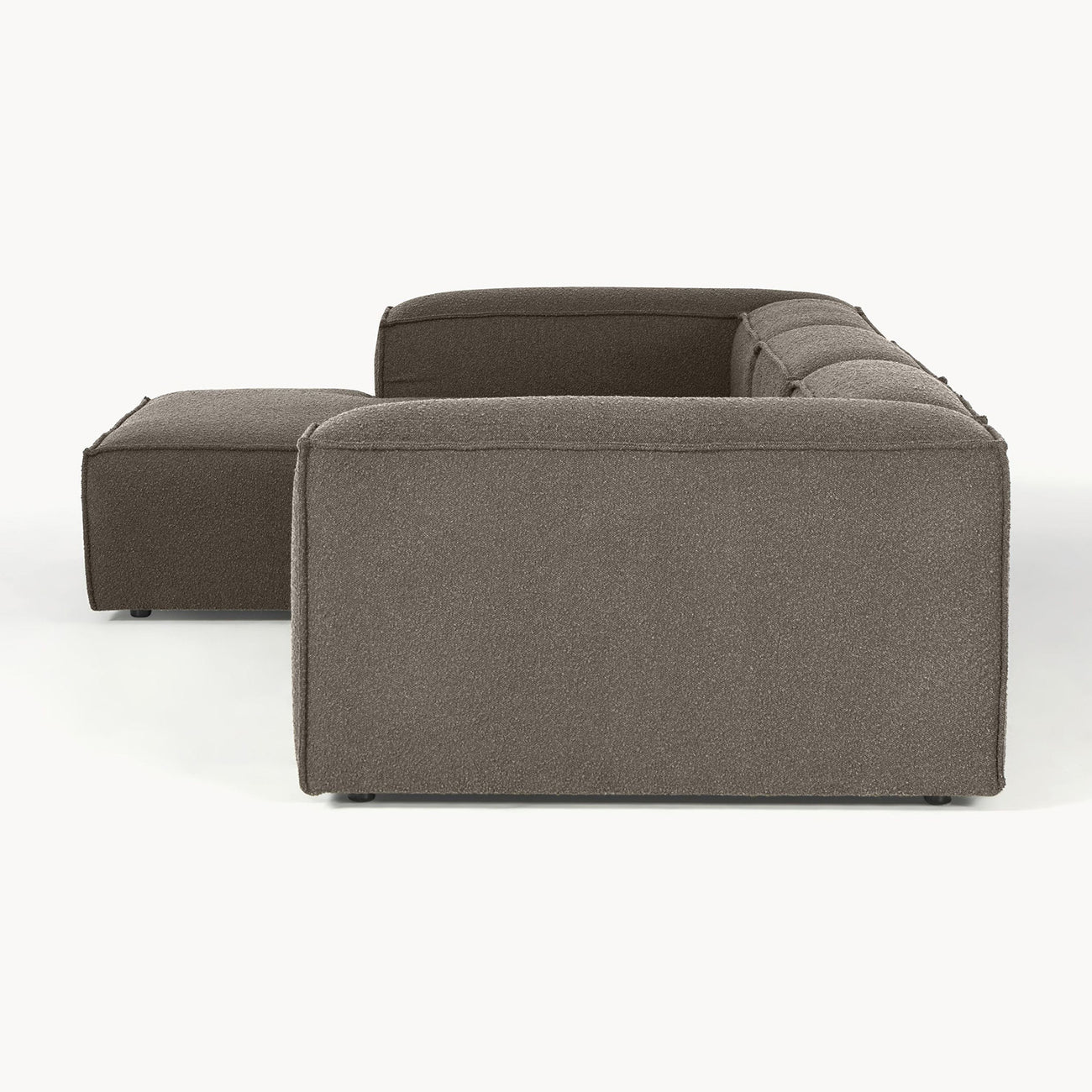 ElegantEdge 3 Seater Boucle Dark Grey L Shaped Sofa