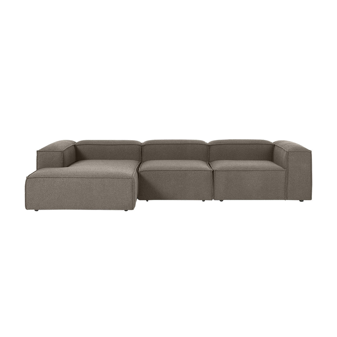 ElegantEdge 3 Seater Boucle Dark Grey L Shaped Sofa