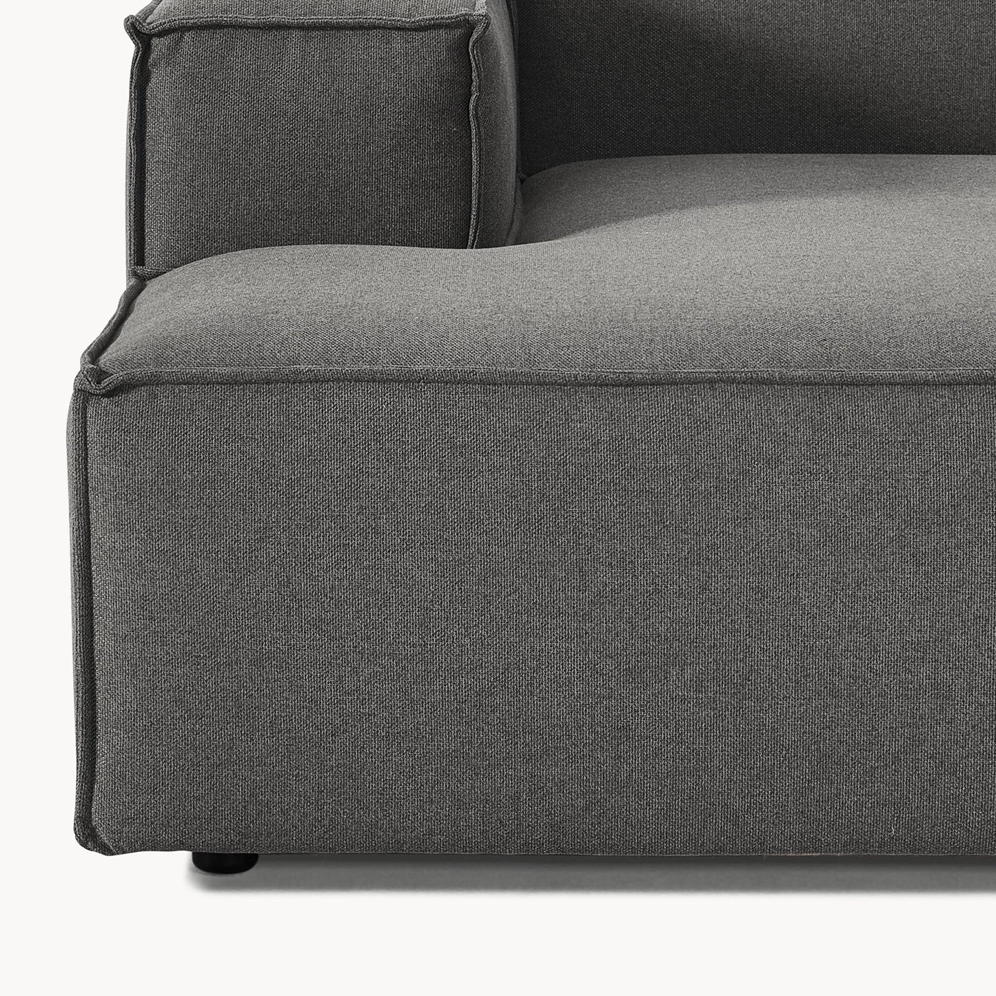 ElegantEdge 3 Seater Dark Grey L Shaped Sofa