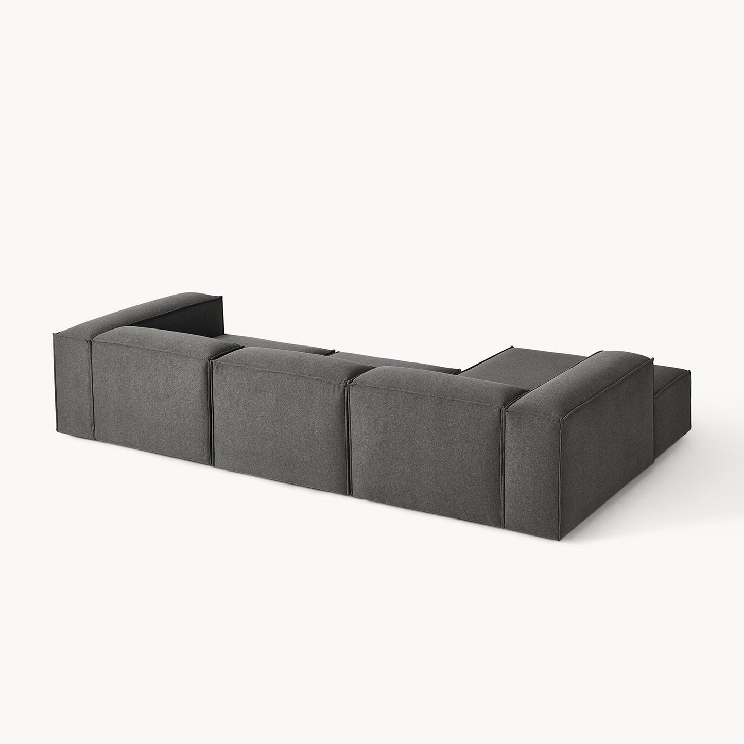 ElegantEdge 3 Seater Dark Grey L Shaped Sofa