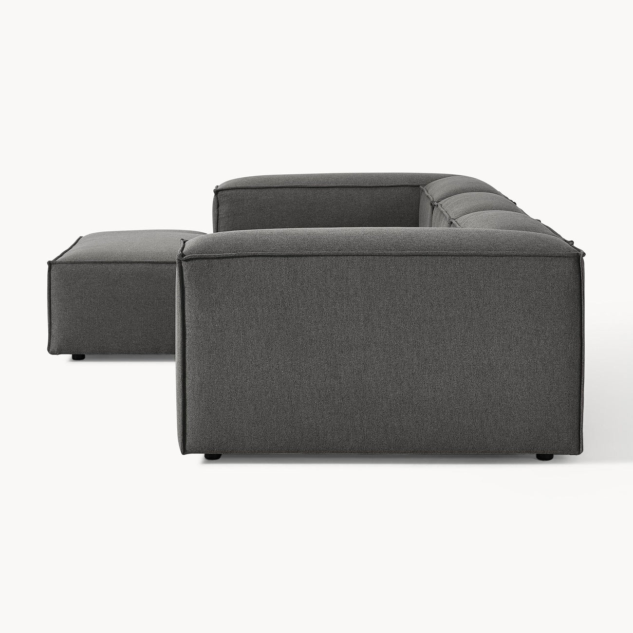 ElegantEdge 3 Seater Dark Grey L Shaped Sofa