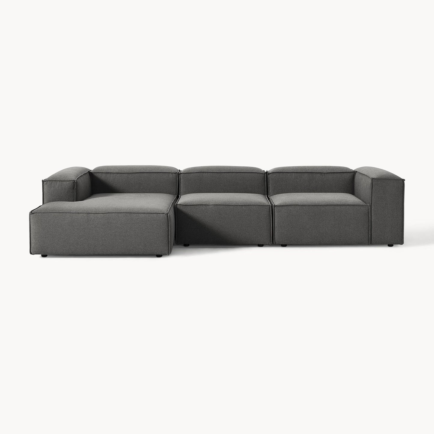 ElegantEdge 3 Seater Dark Grey L Shaped Sofa