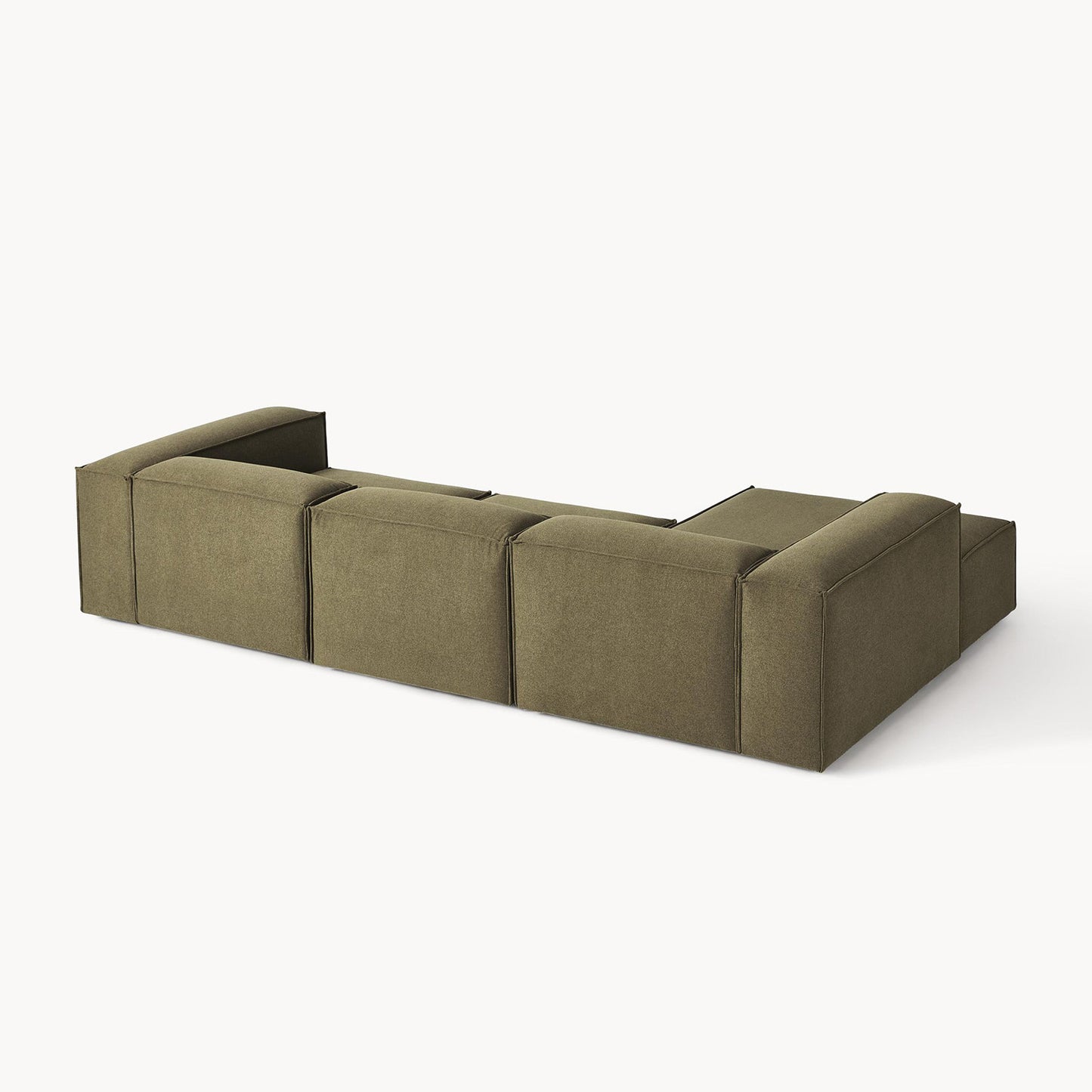 ElegantEdge 3 Seater Olive Green L Shaped Sofa