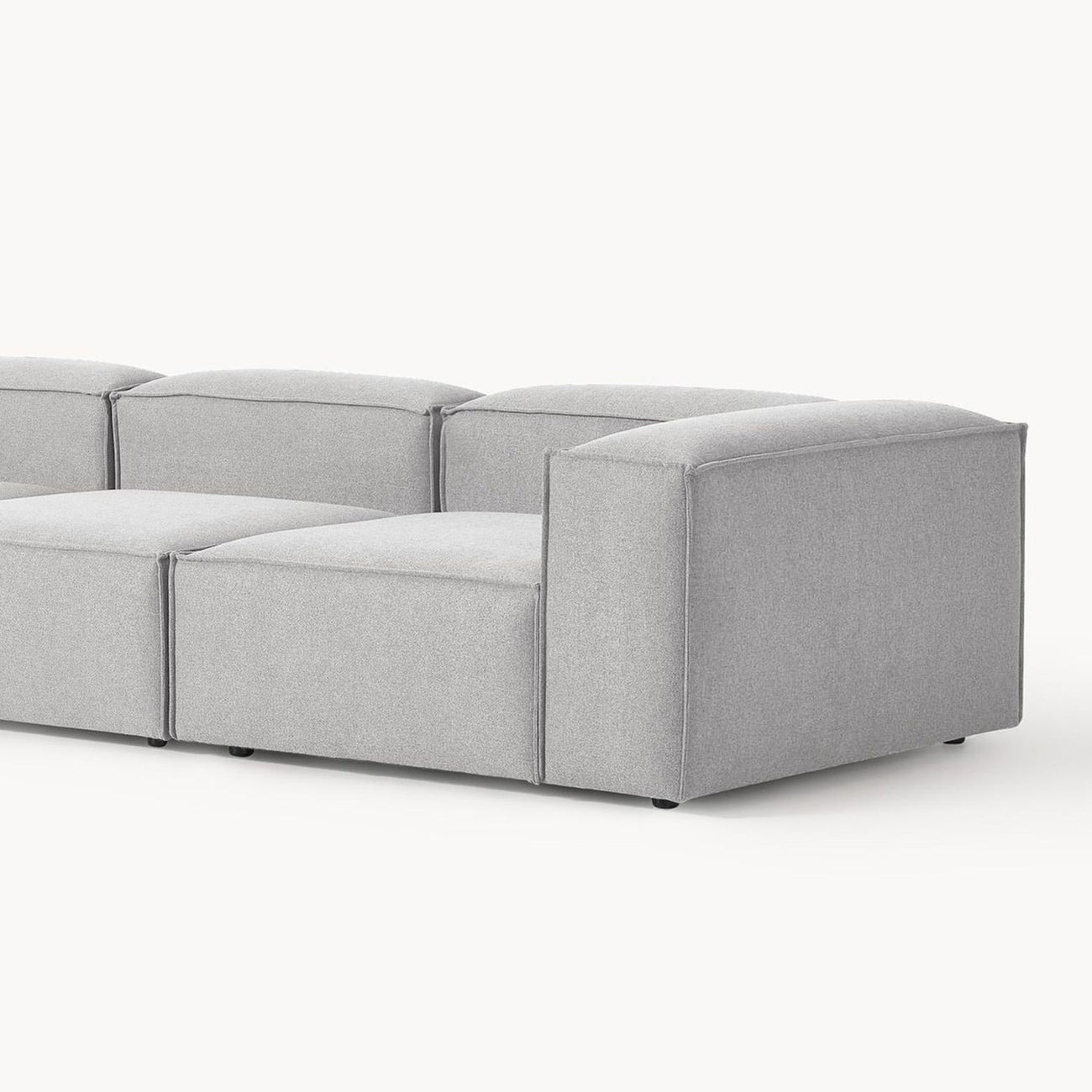 ElegantEdge 3 Seater Grey L Shaped Sofa