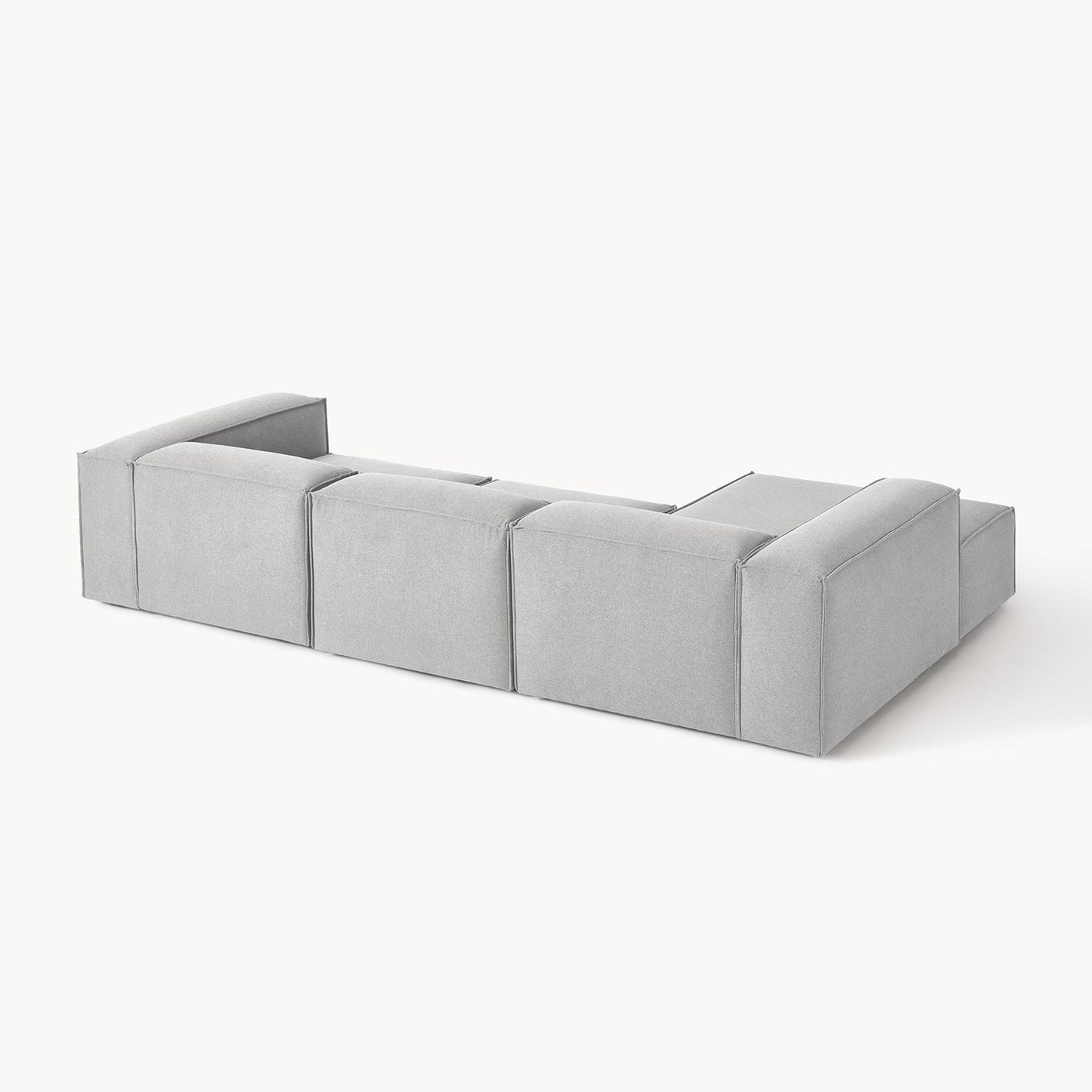 ElegantEdge 3 Seater Grey L Shaped Sofa