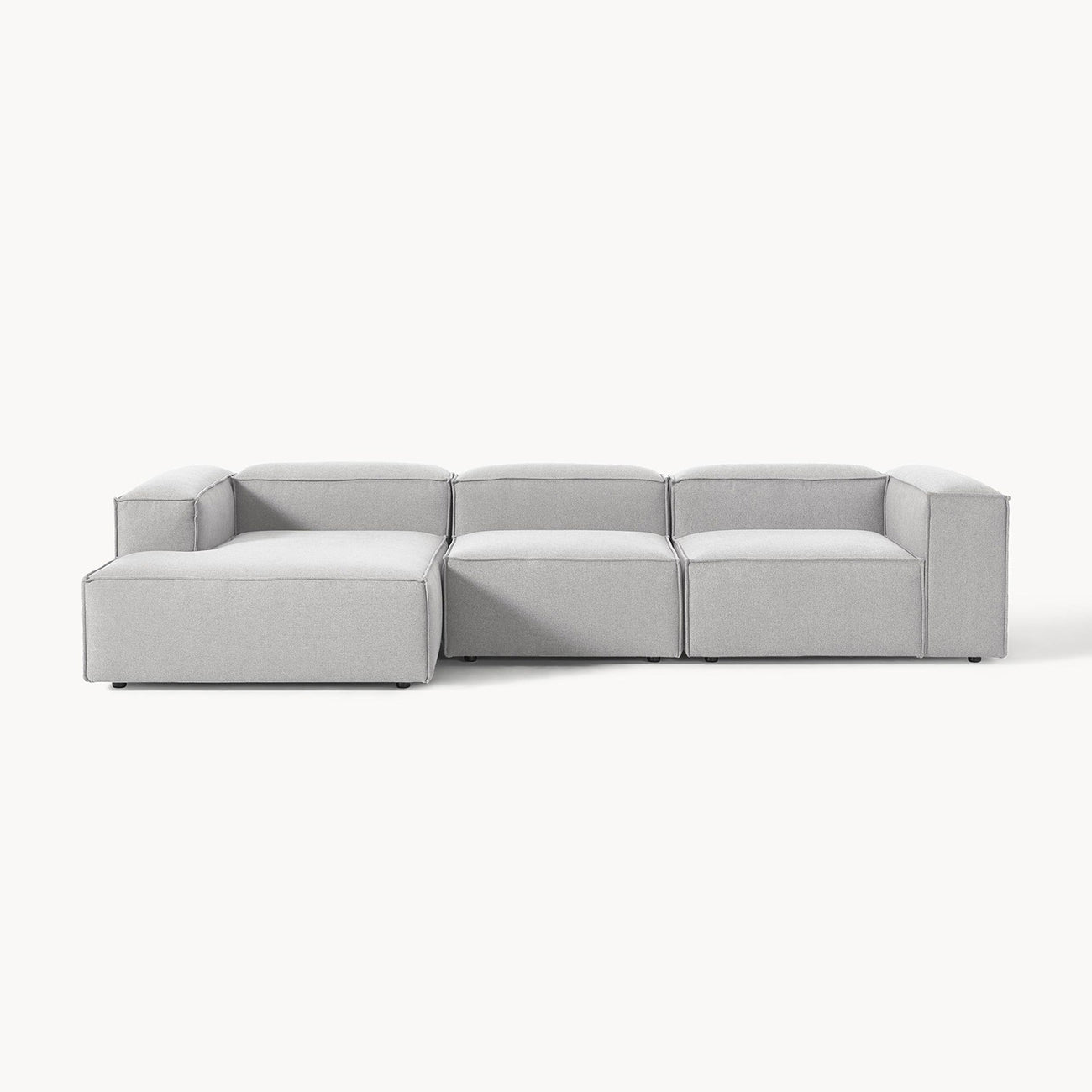 ElegantEdge 3 Seater Grey L Shaped Sofa