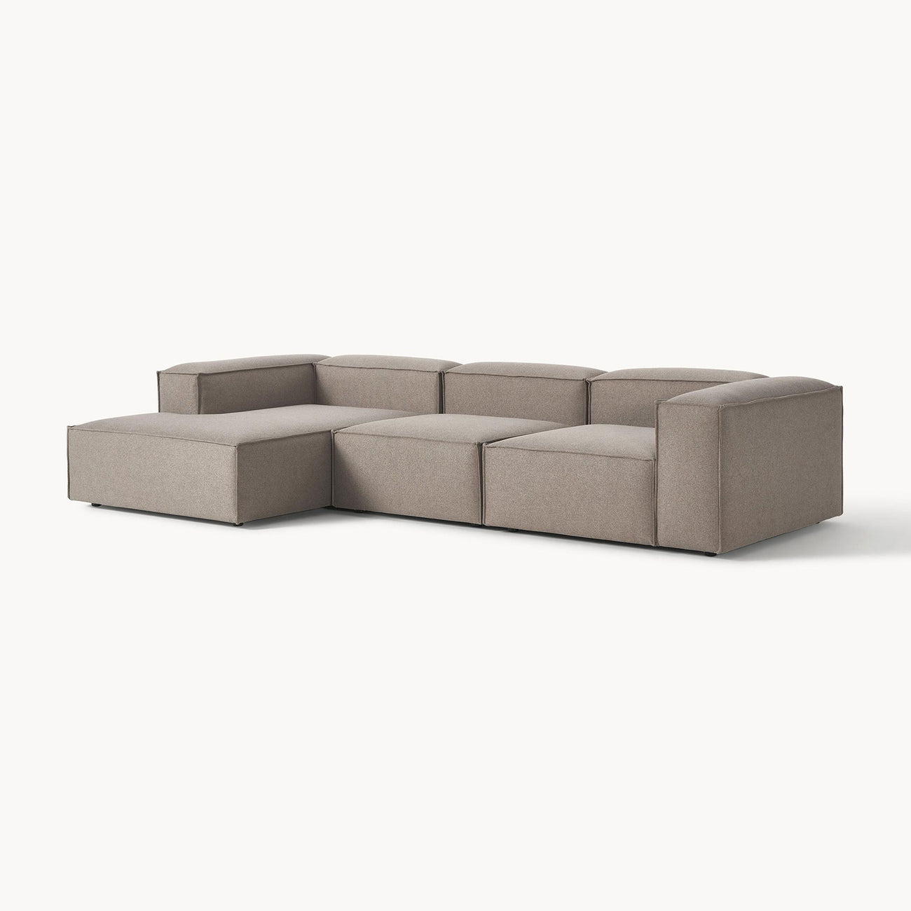 ElegantEdge 3 Seater Mouse Grey L Shaped Sofa