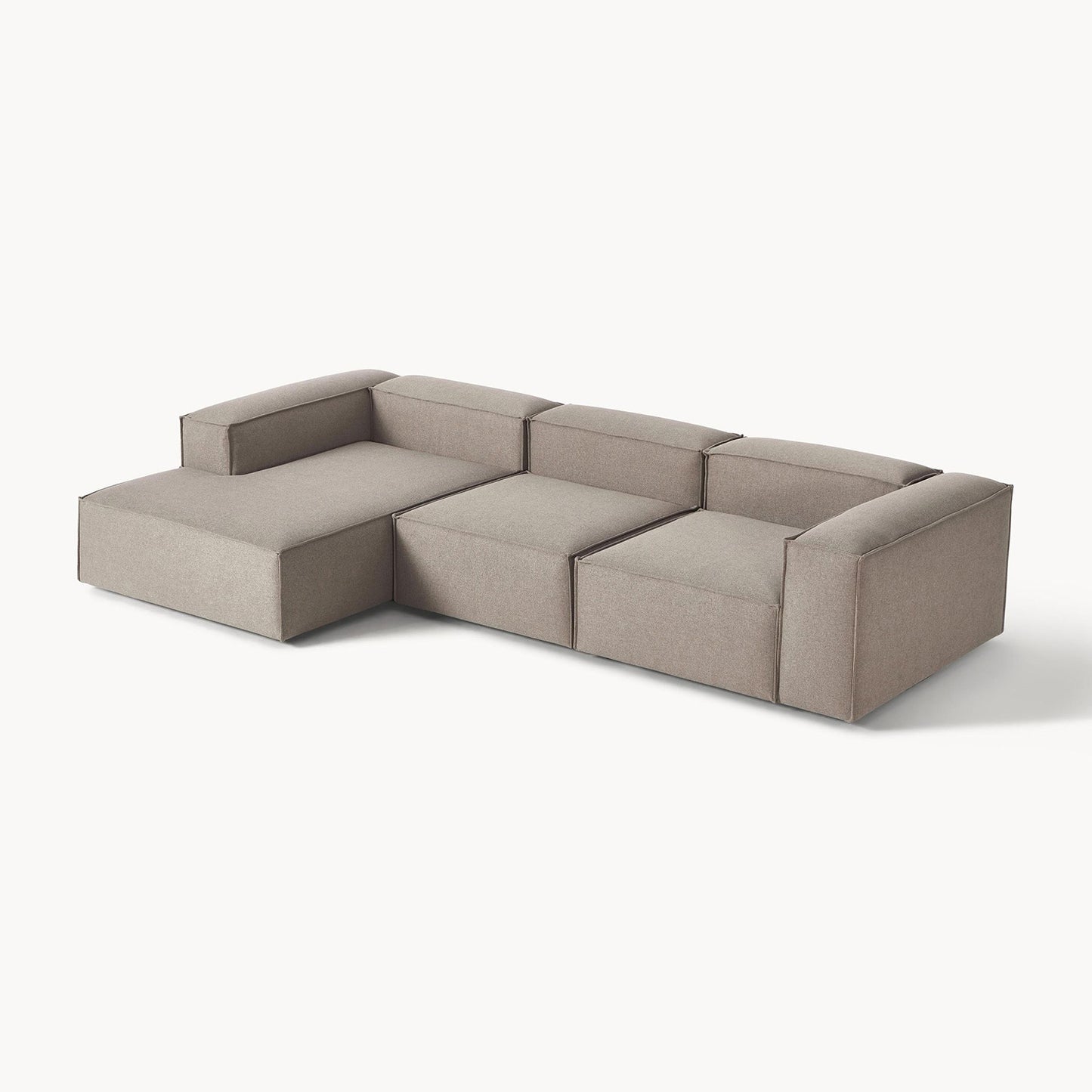 ElegantEdge 3 Seater Mouse Grey L Shaped Sofa