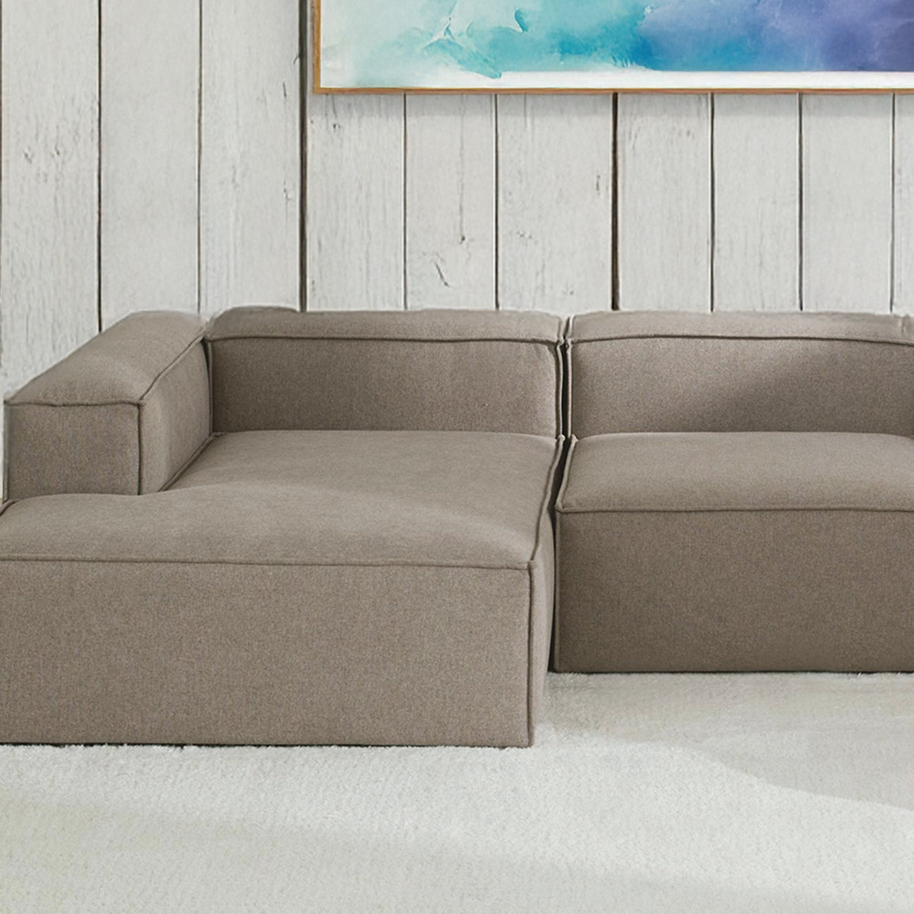 ElegantEdge 3 Seater Mouse Grey L Shaped Sofa