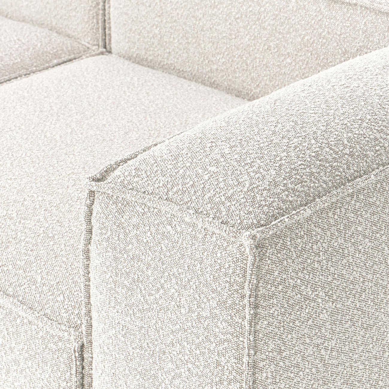 ElegantEdge 3 Seater White Boucle L Shaped Sofa