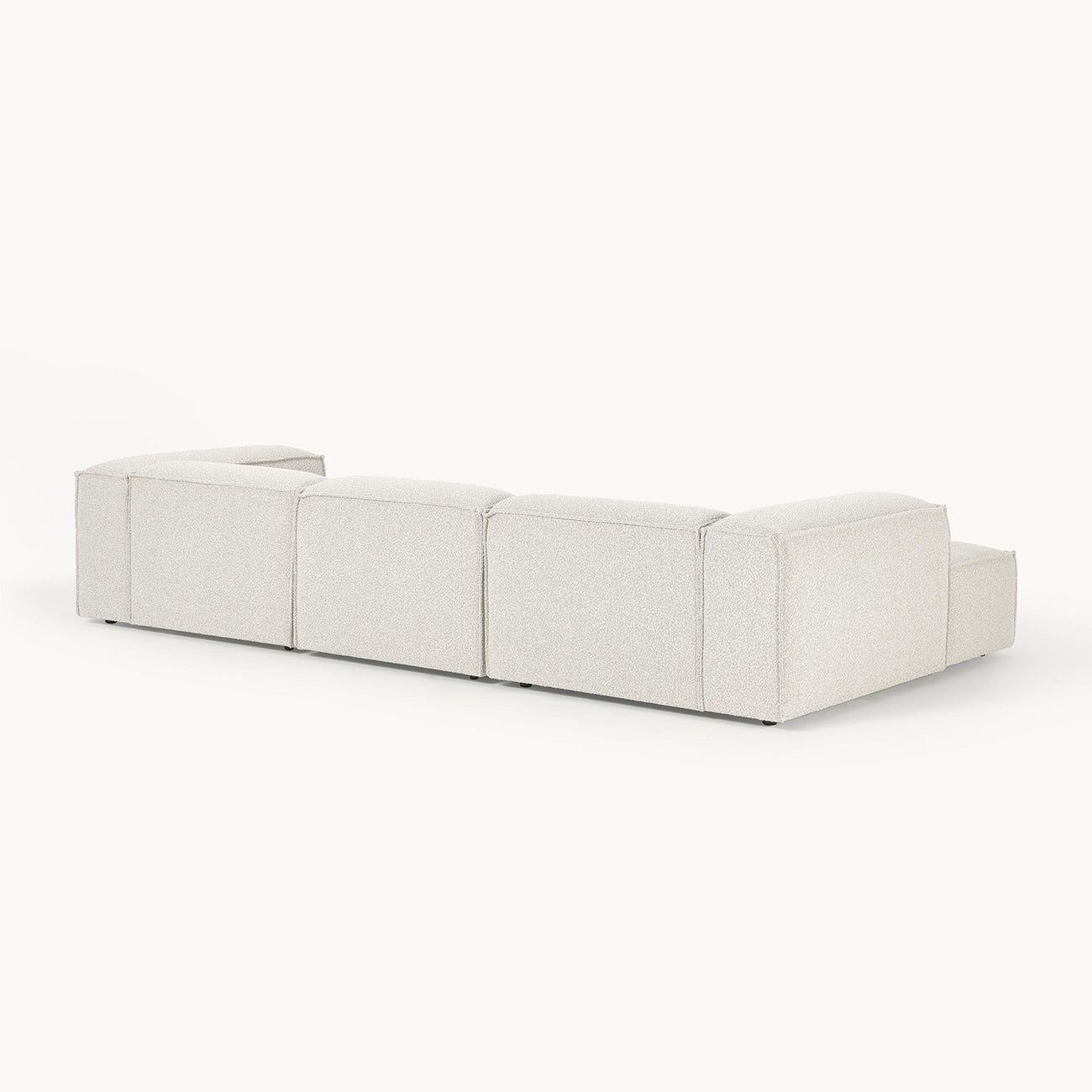 ElegantEdge 3 Seater White Boucle L Shaped Sofa