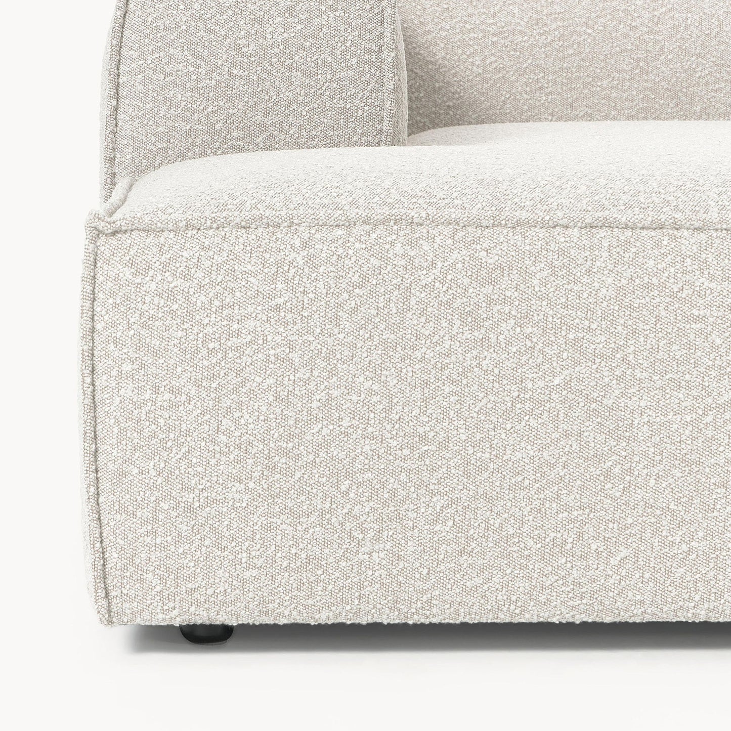 ElegantEdge 3 Seater White Boucle L Shaped Sofa