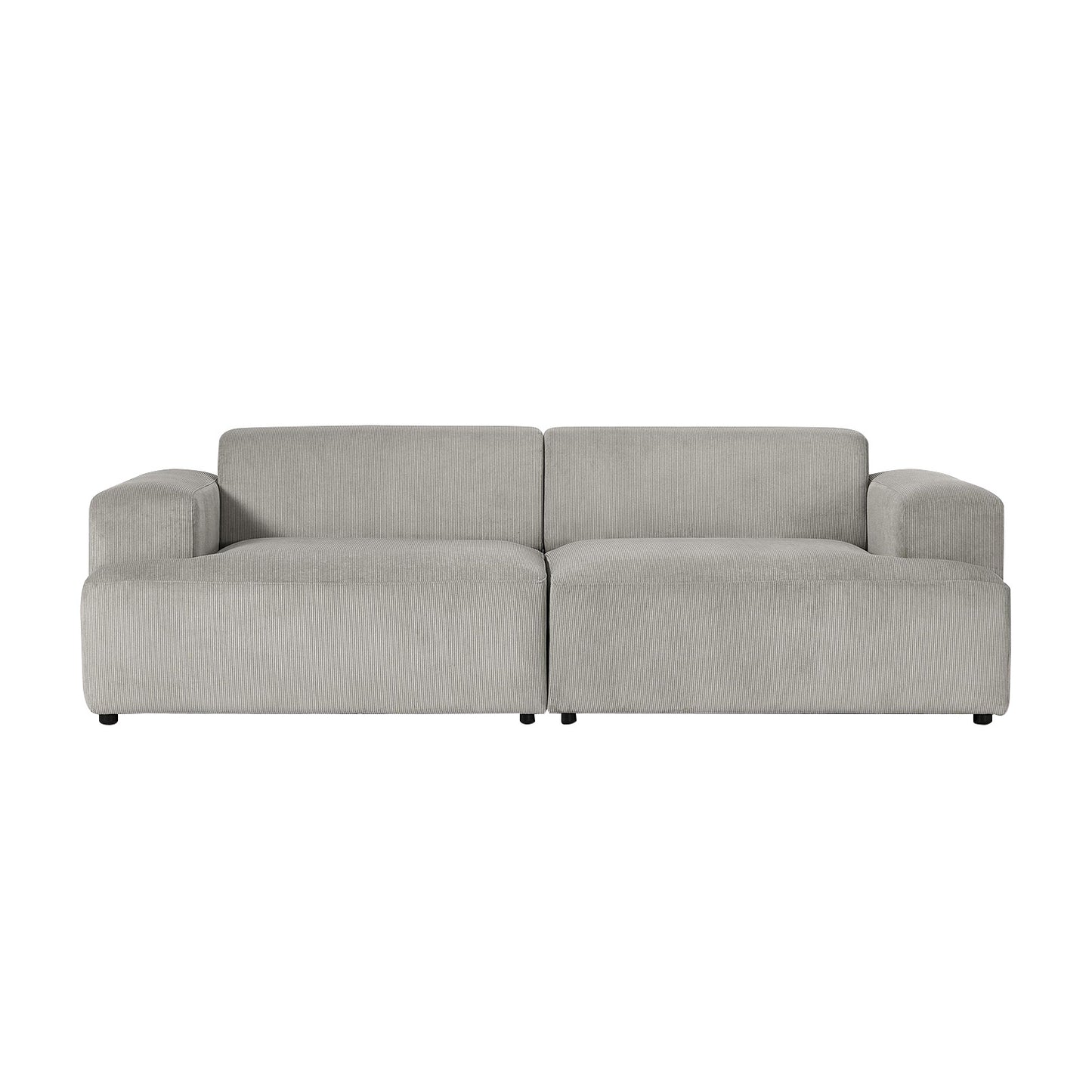 ComfortHaven Corduroy 2 Seater Sofa Grey