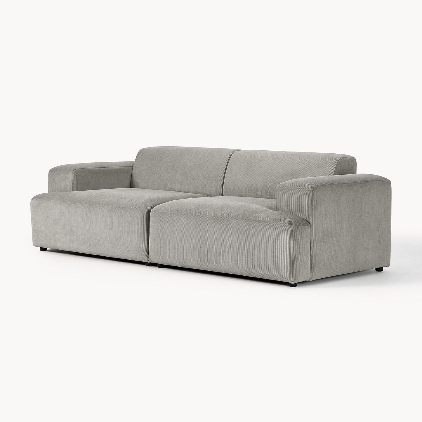 ComfortHaven Corduroy 2 Seater Sofa Grey