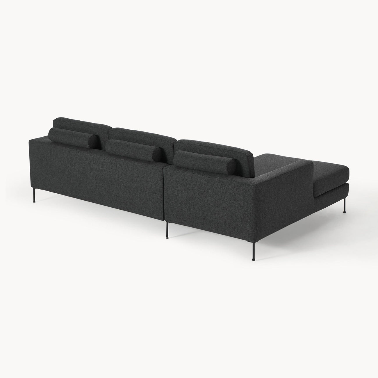 ModernElegance L Shaped 3 Seater Sofa Dark Grey