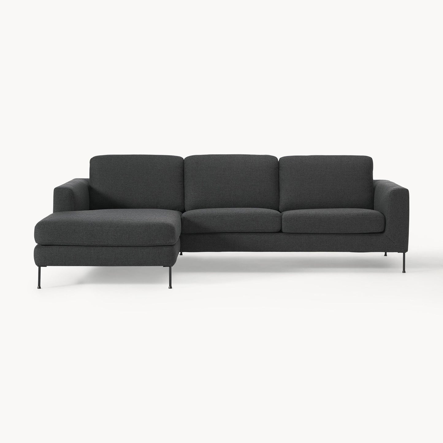 ModernElegance L Shaped 3 Seater Sofa Dark Grey