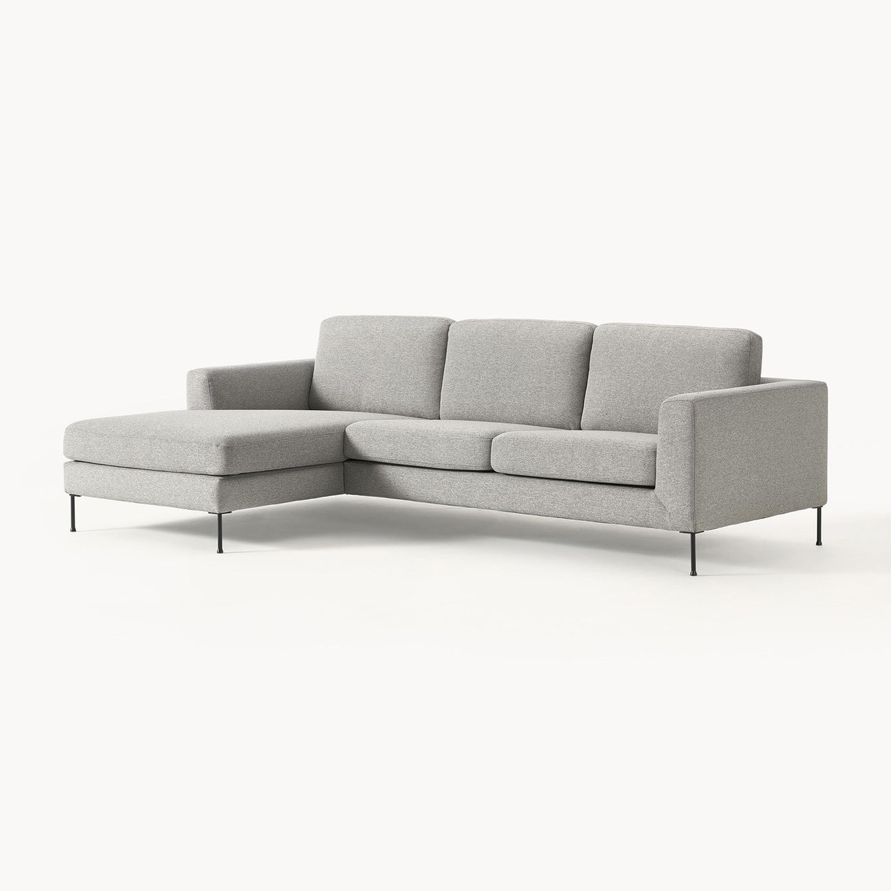 ModernElegance L Shaped 3 Seater Sofa Grey