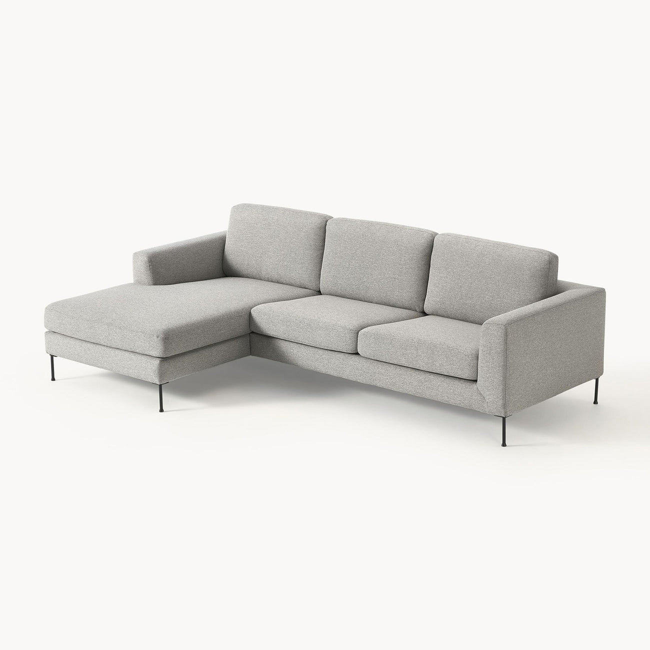 ModernElegance L Shaped 3 Seater Sofa Grey