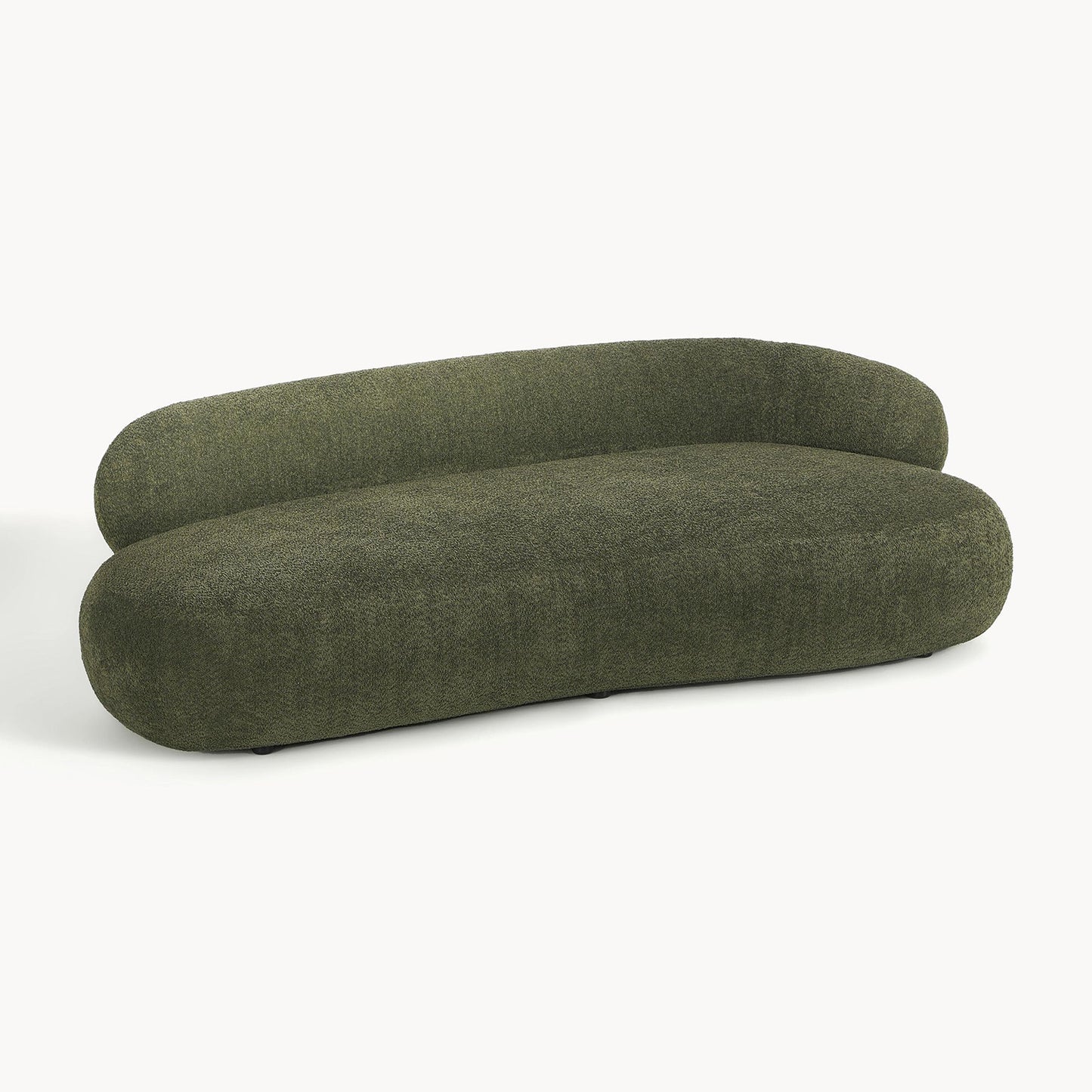 LuxeLounge Boucle 3 Seater Sofa Olive Green